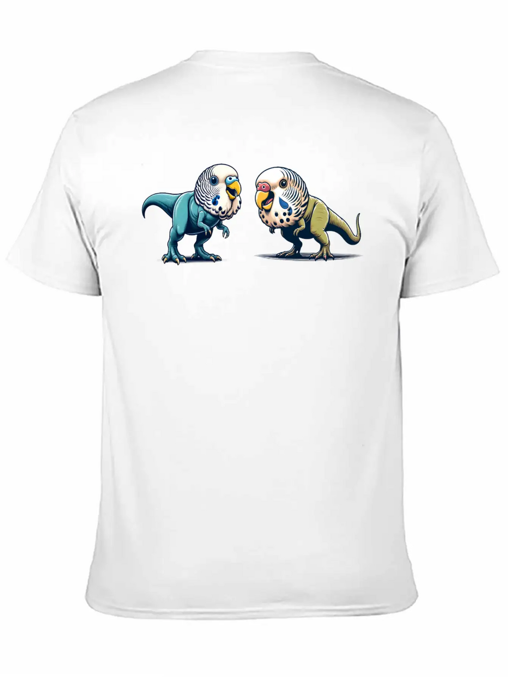 T-Rex With Budgie Head Basic Graphic T-Shirt – Daily Comfort In Soft Cotton