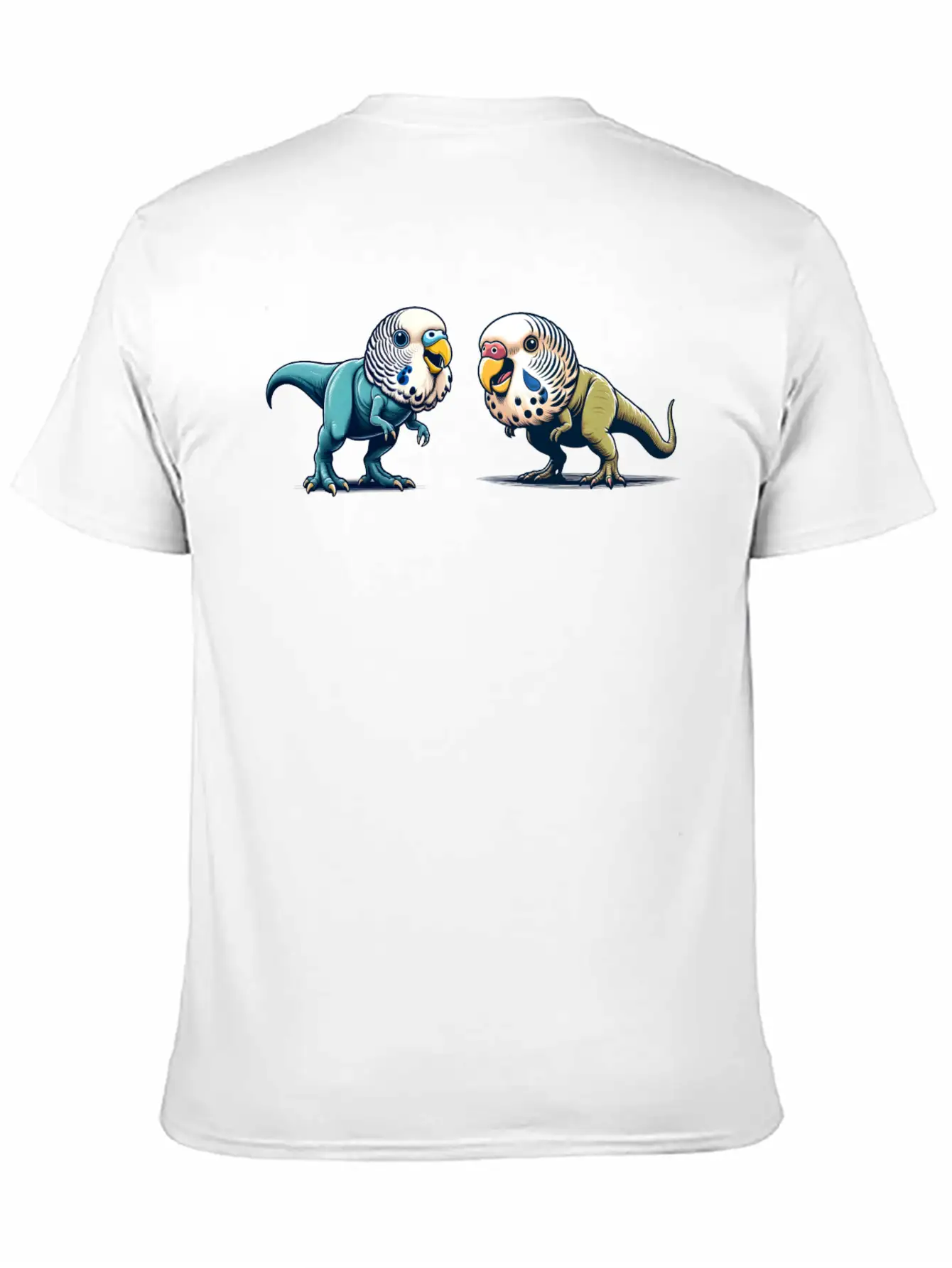 T-Rex With Budgie Head Basic Graphic T-Shirt – Daily Comfort In Soft Cotton