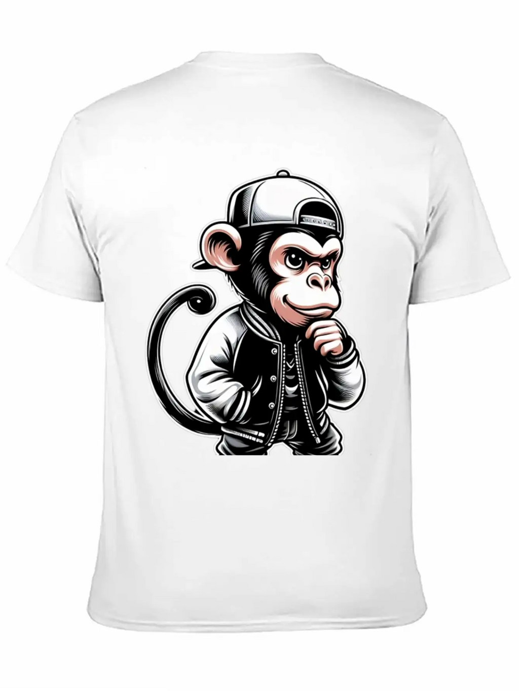 T-shirt Funny Of A Monkey Dressed As Rap Timeless Short Sleeve Tee – Comfy And Minimalist Design