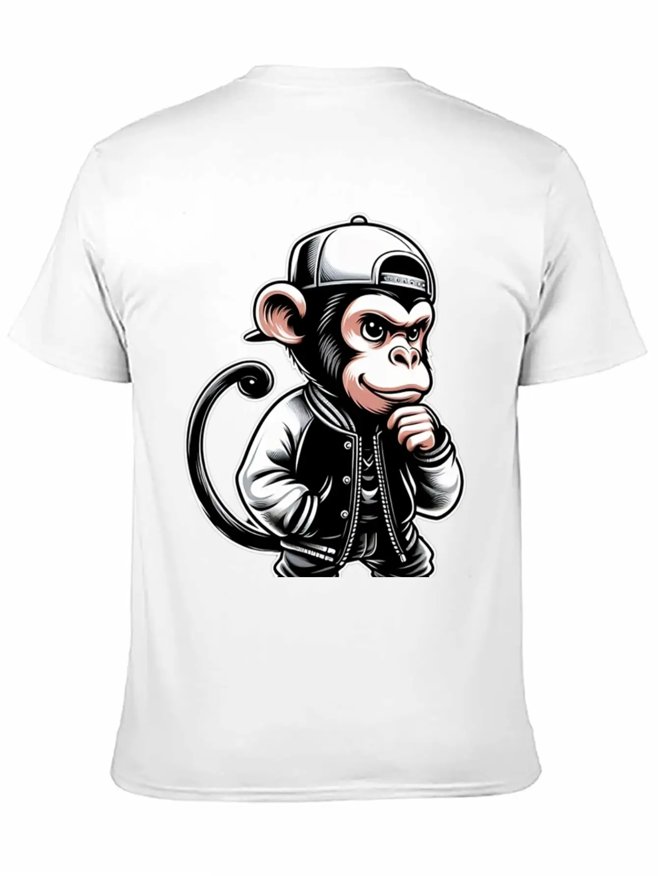T-shirt Funny Of A Monkey Dressed As Rap Timeless Short Sleeve Tee – Comfy And Minimalist Design