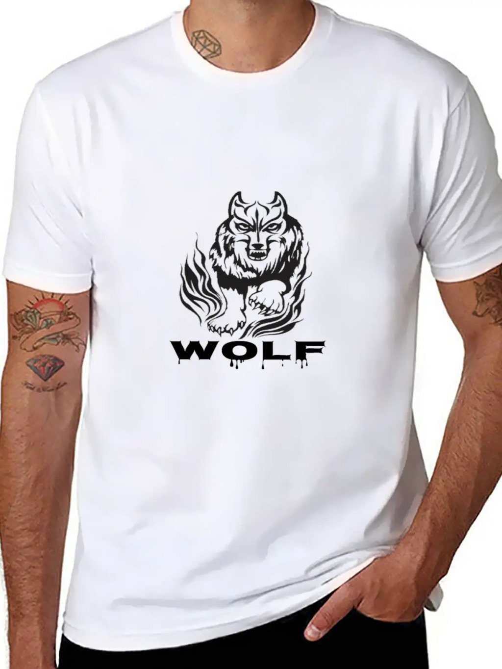 T-shirt Wolf Men;s | Wolf In Black Classic Cotton Tee – Unisex Comfort For Any Season