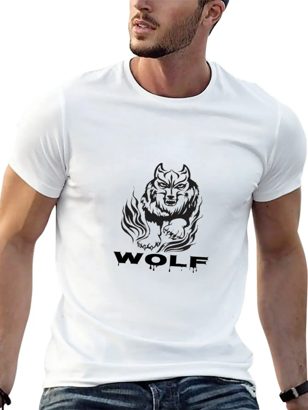 T-shirt Wolf Men;s | Wolf In Black Classic Cotton Tee – Unisex Comfort For Any Season