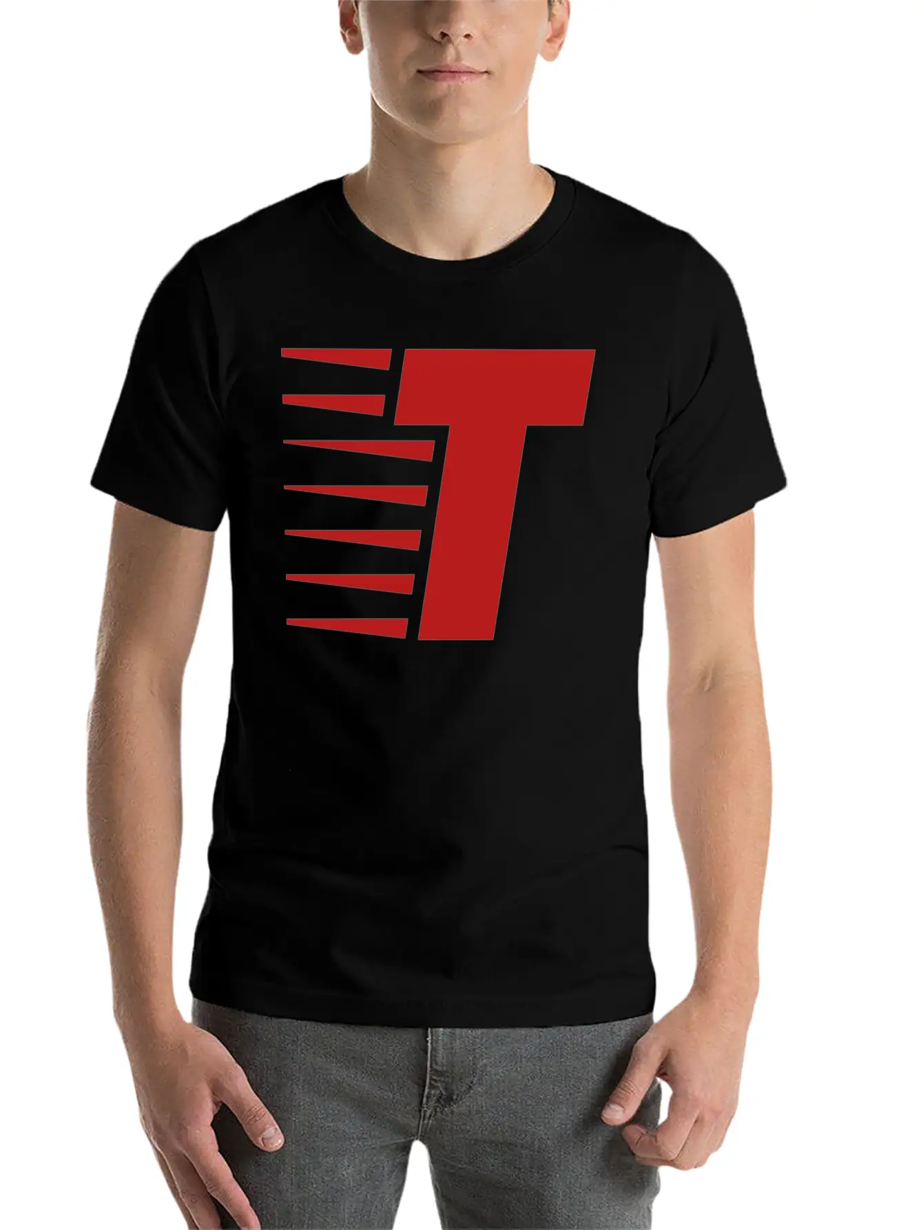 T Sticker Breathable Soft Cotton T-Shirt – Timeless Casual Look