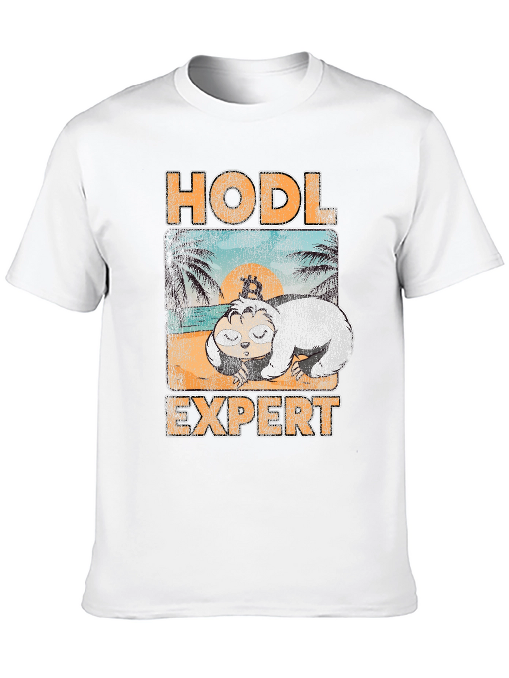 HODL Expert T-Shirt - Bitcoin Sloth Design