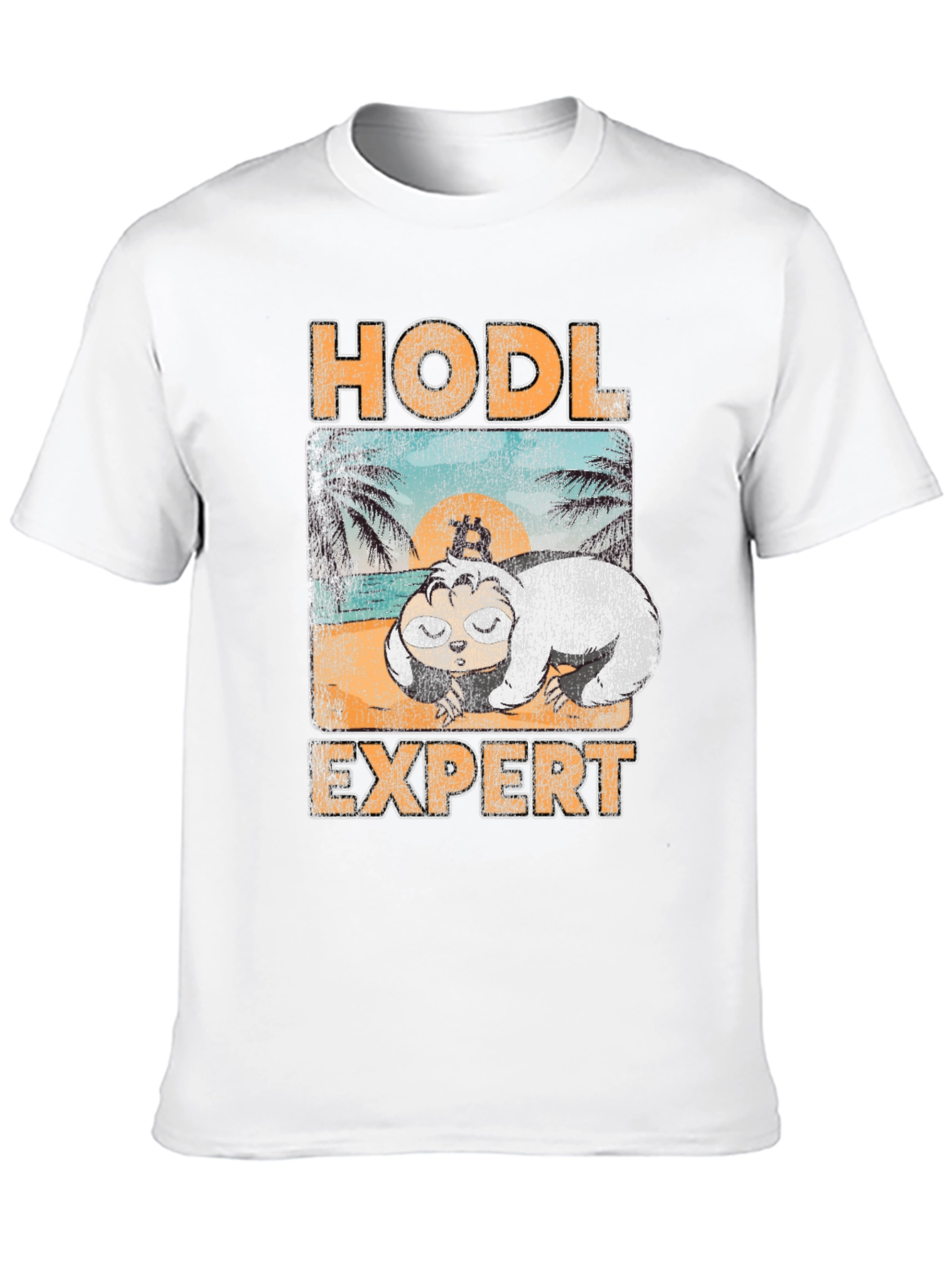 HODL Expert T-Shirt - Bitcoin Sloth Design
