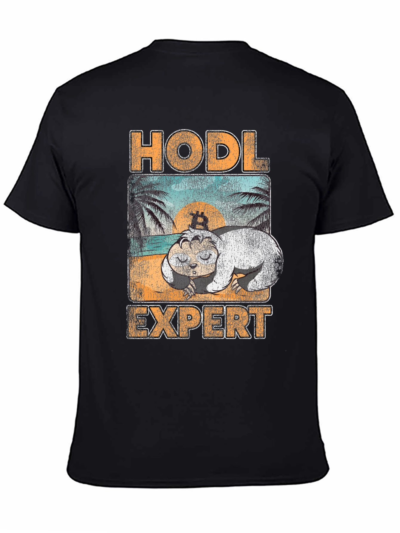 HODL Expert T-Shirt - Bitcoin Sloth Design