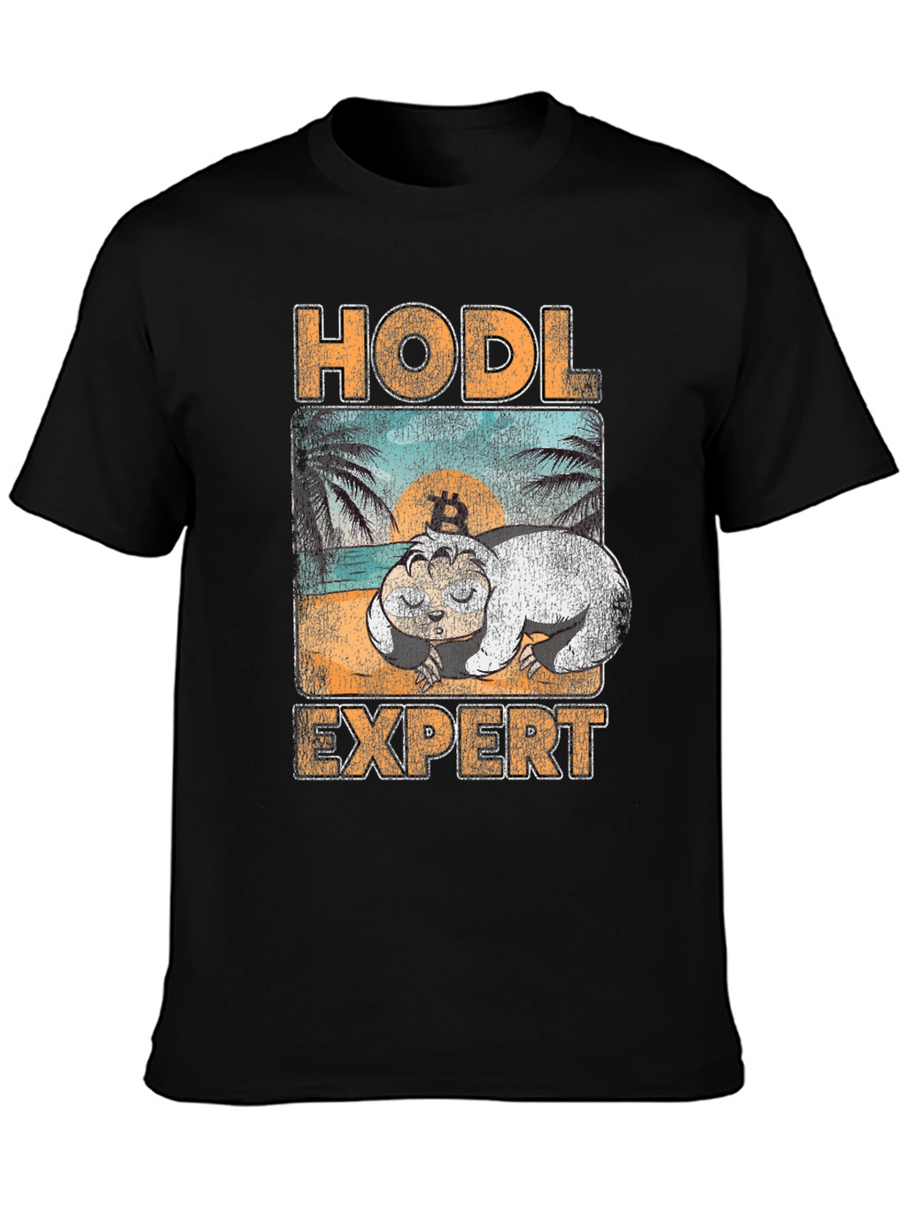HODL Expert T-Shirt - Bitcoin Sloth Design