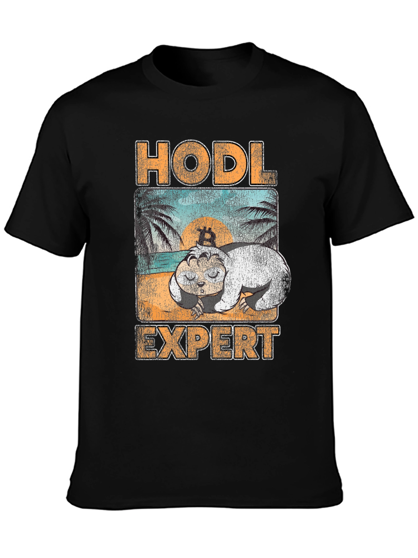 HODL Expert T-Shirt - Bitcoin Sloth Design