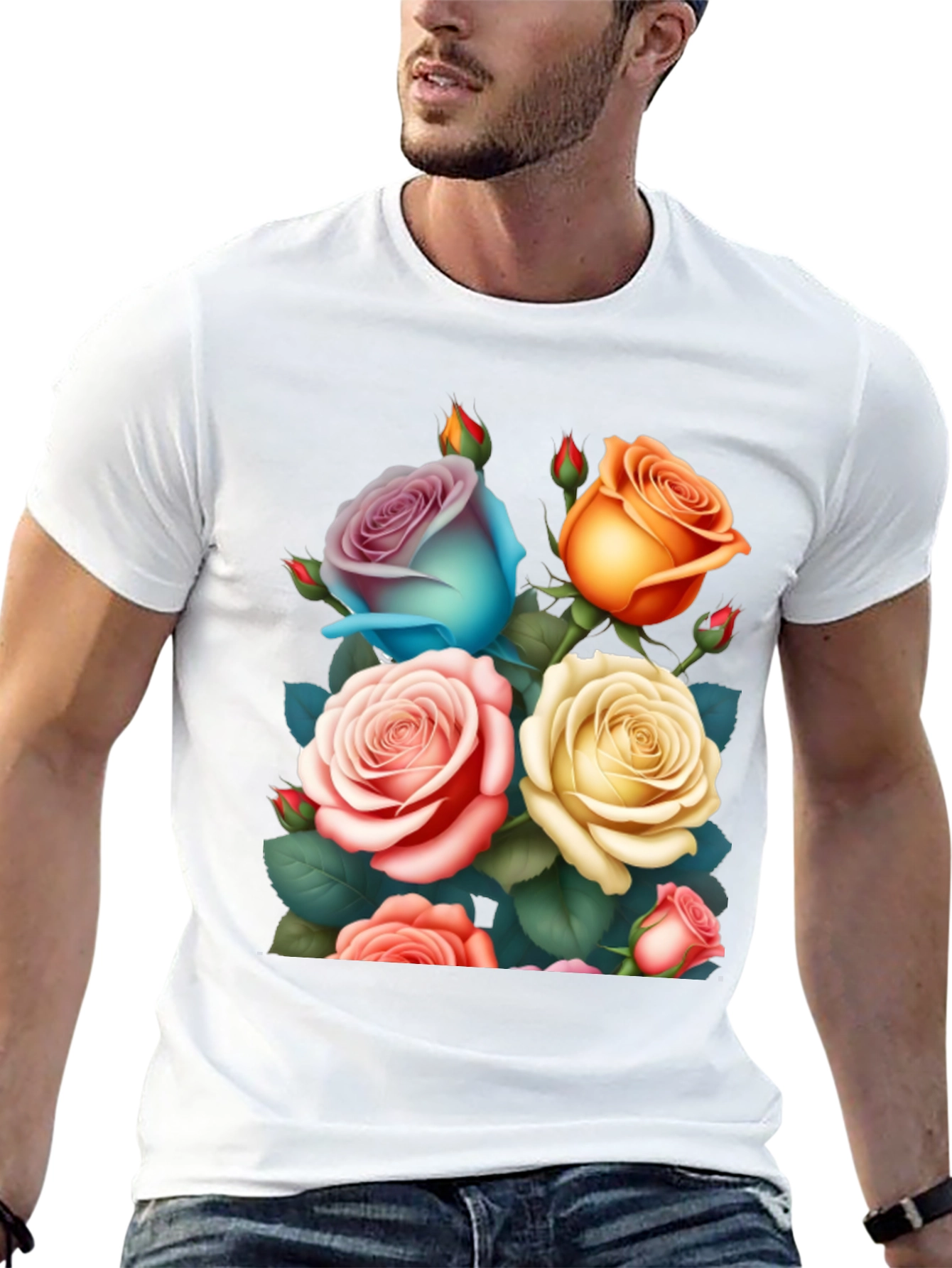 Floral Rose Graphic Tee - Stylish & Unique Design