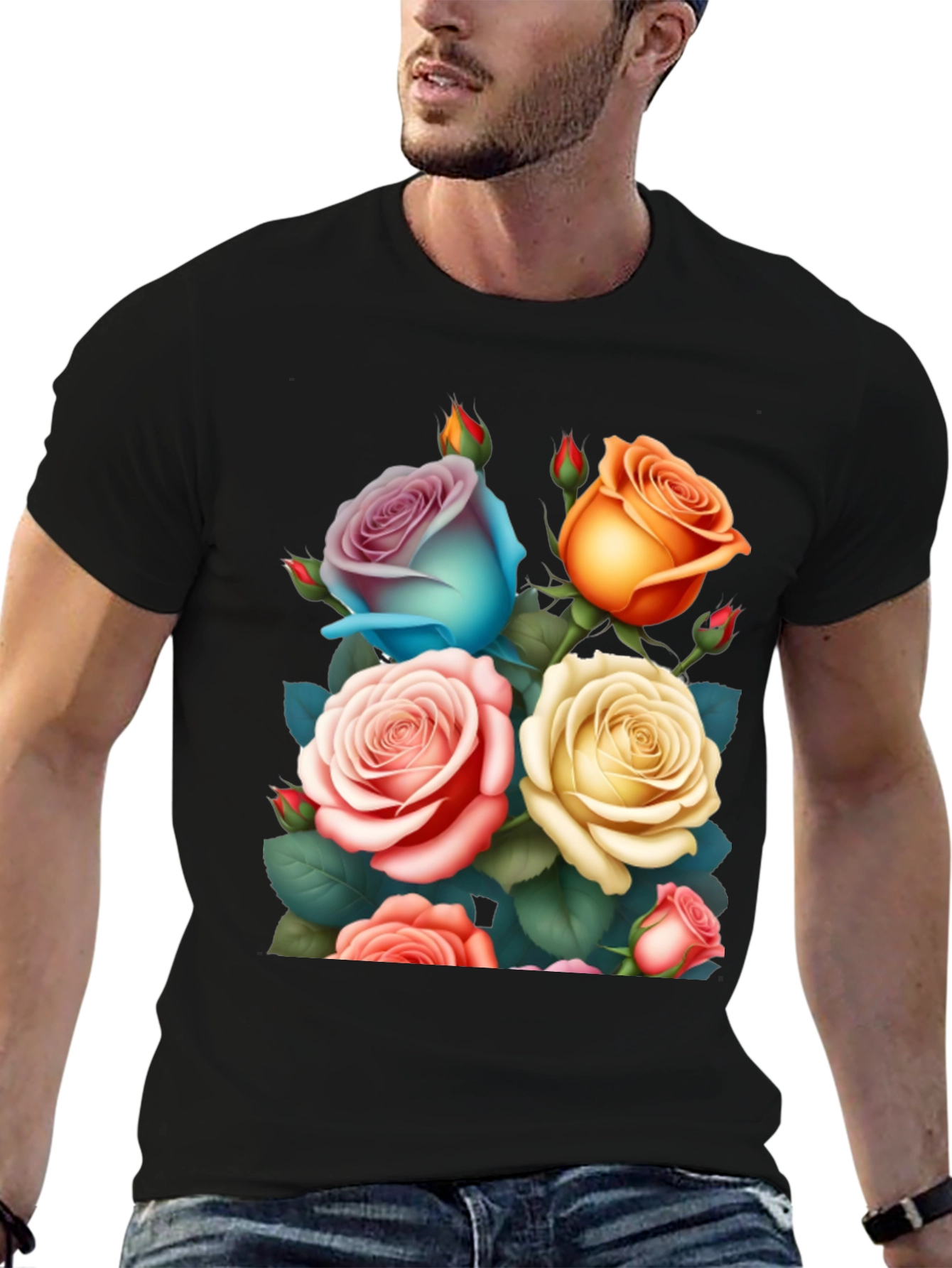 Floral Rose Graphic Tee - Stylish & Unique Design