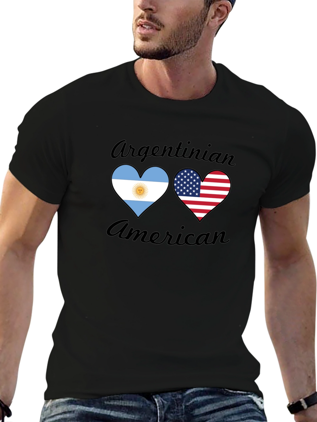 Argentinian American Heart Flag T-Shirt