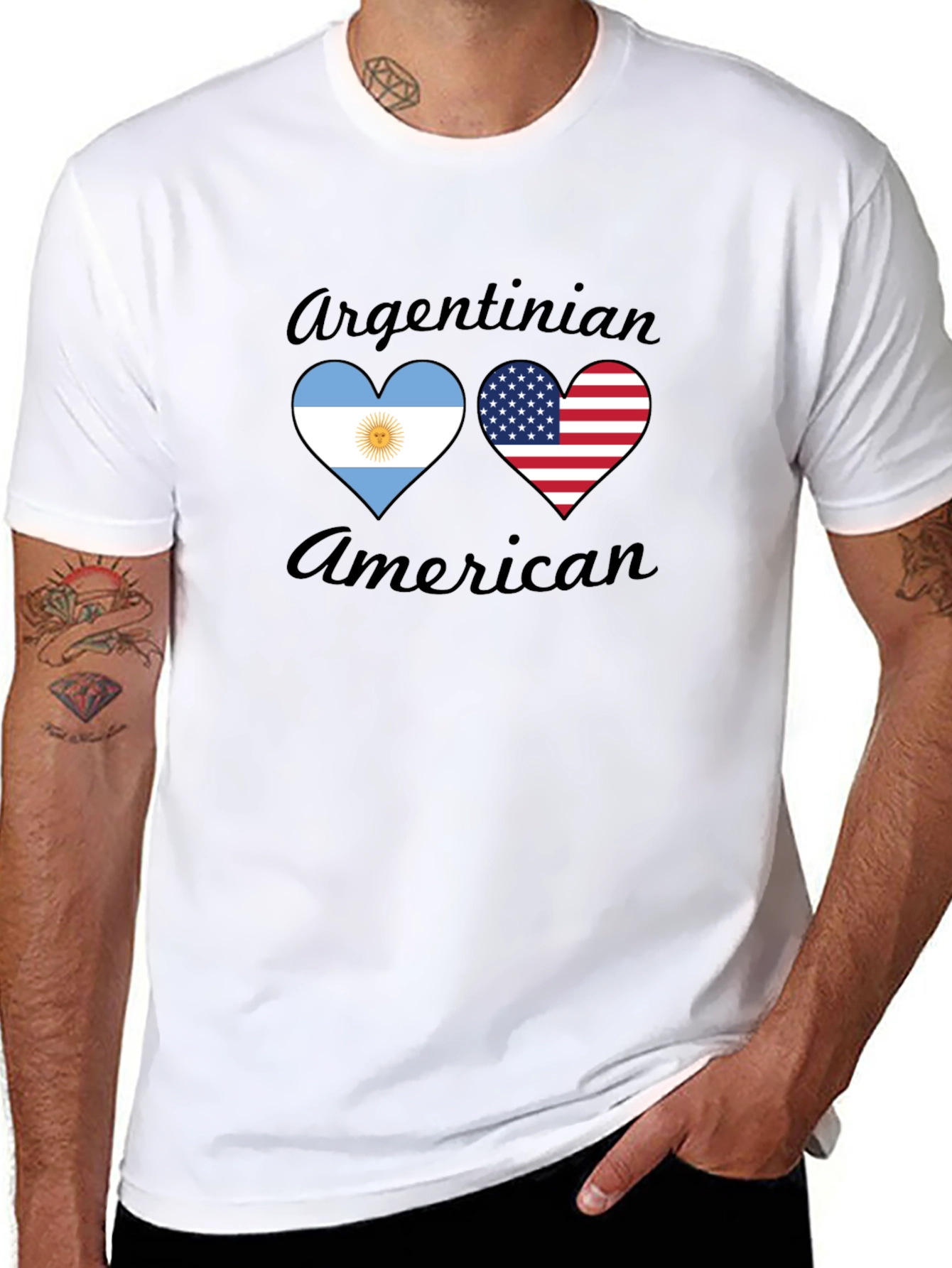 Argentinian American Heart Flag T-Shirt