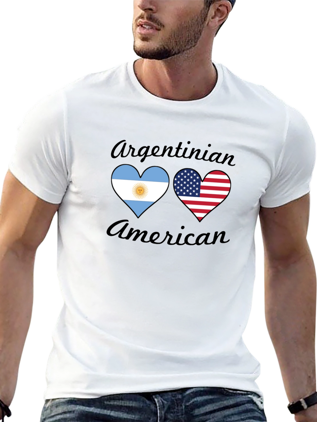 Argentinian American Heart Flag T-Shirt