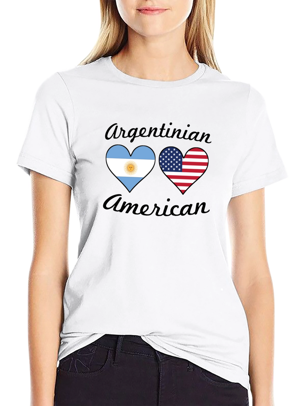 Argentinian American Heart Flag T-Shirt