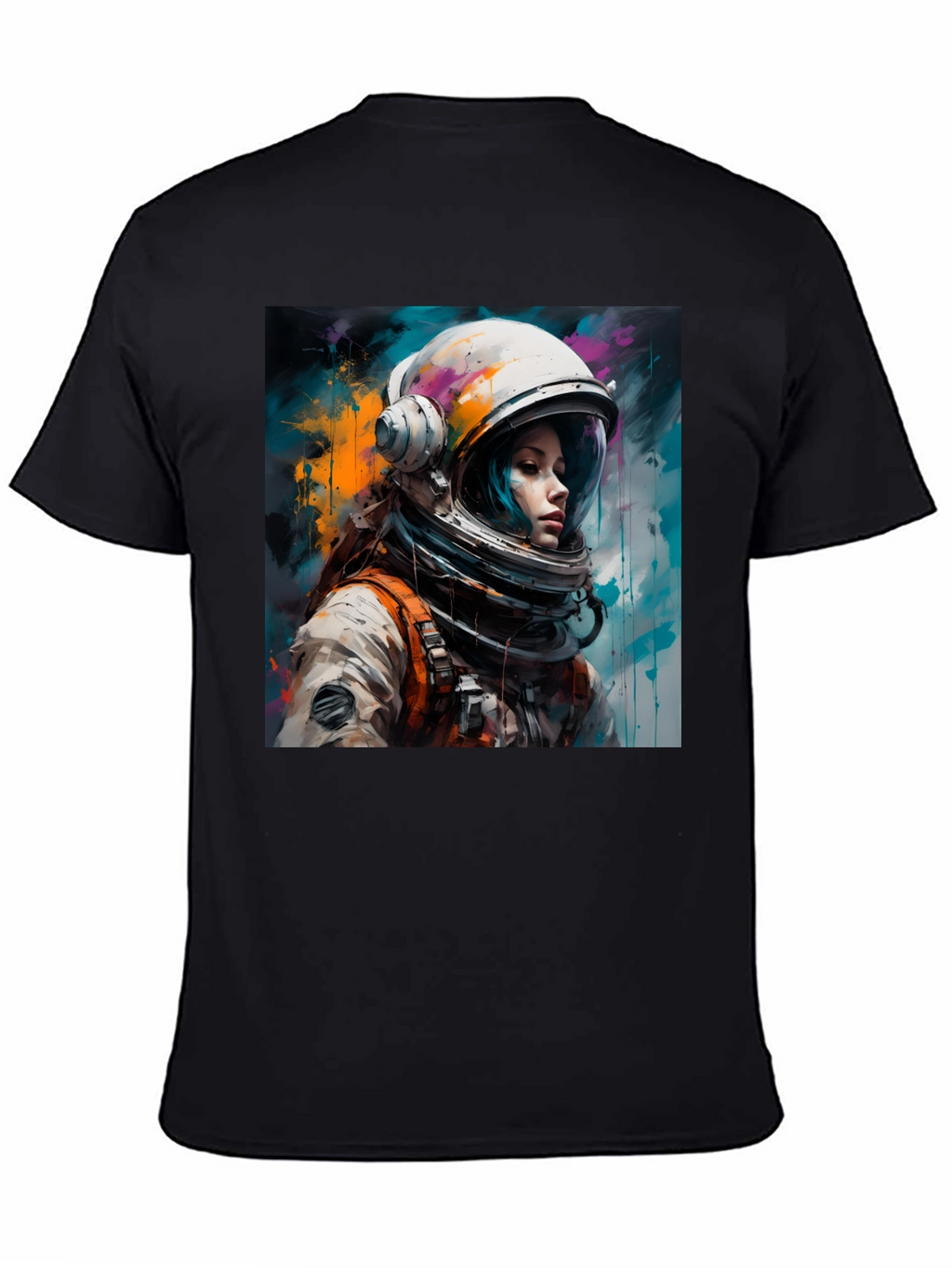 Astronaut Woman Graphic Tee - Black