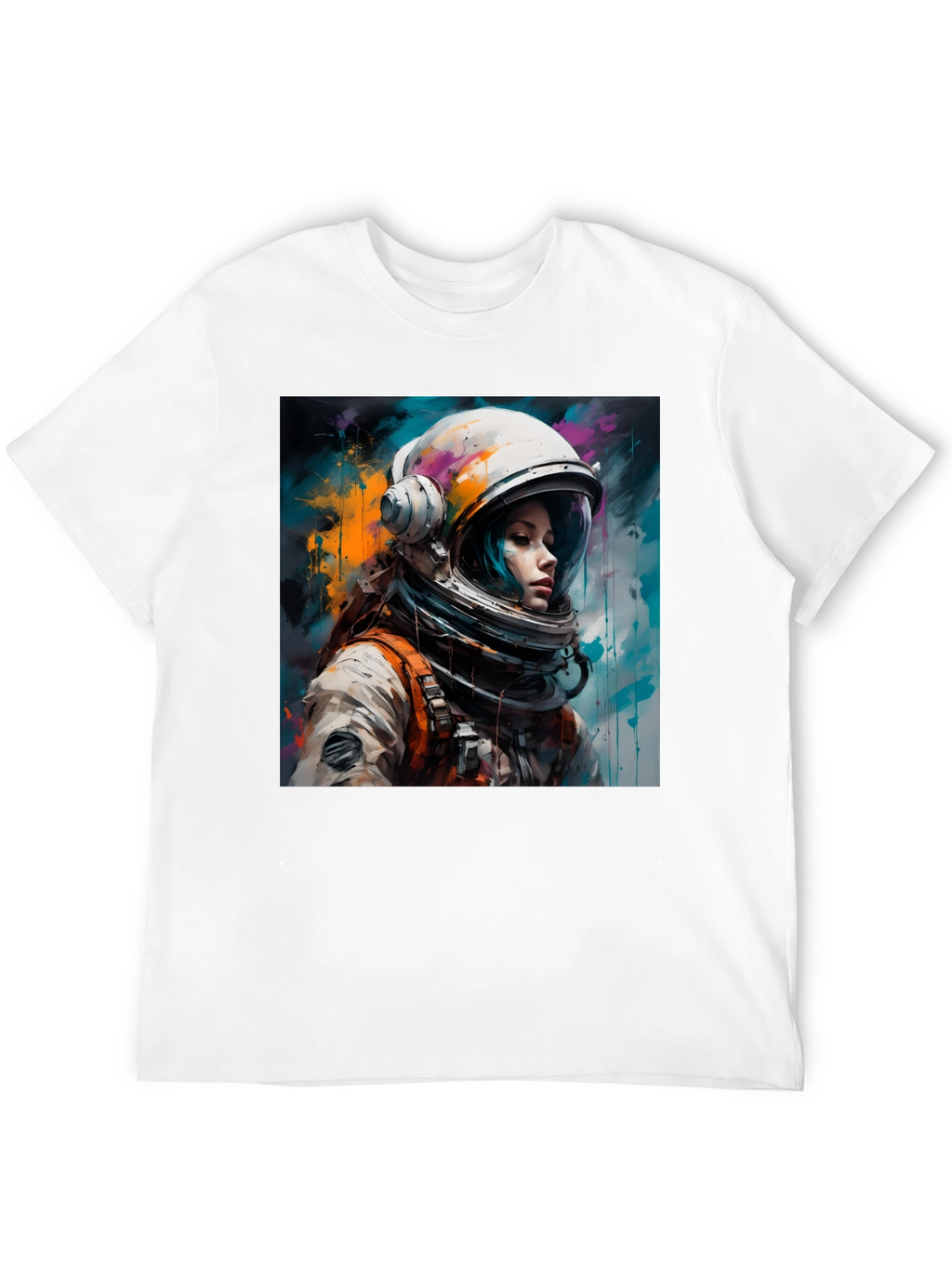 Astronaut Woman Graphic Tee - Black