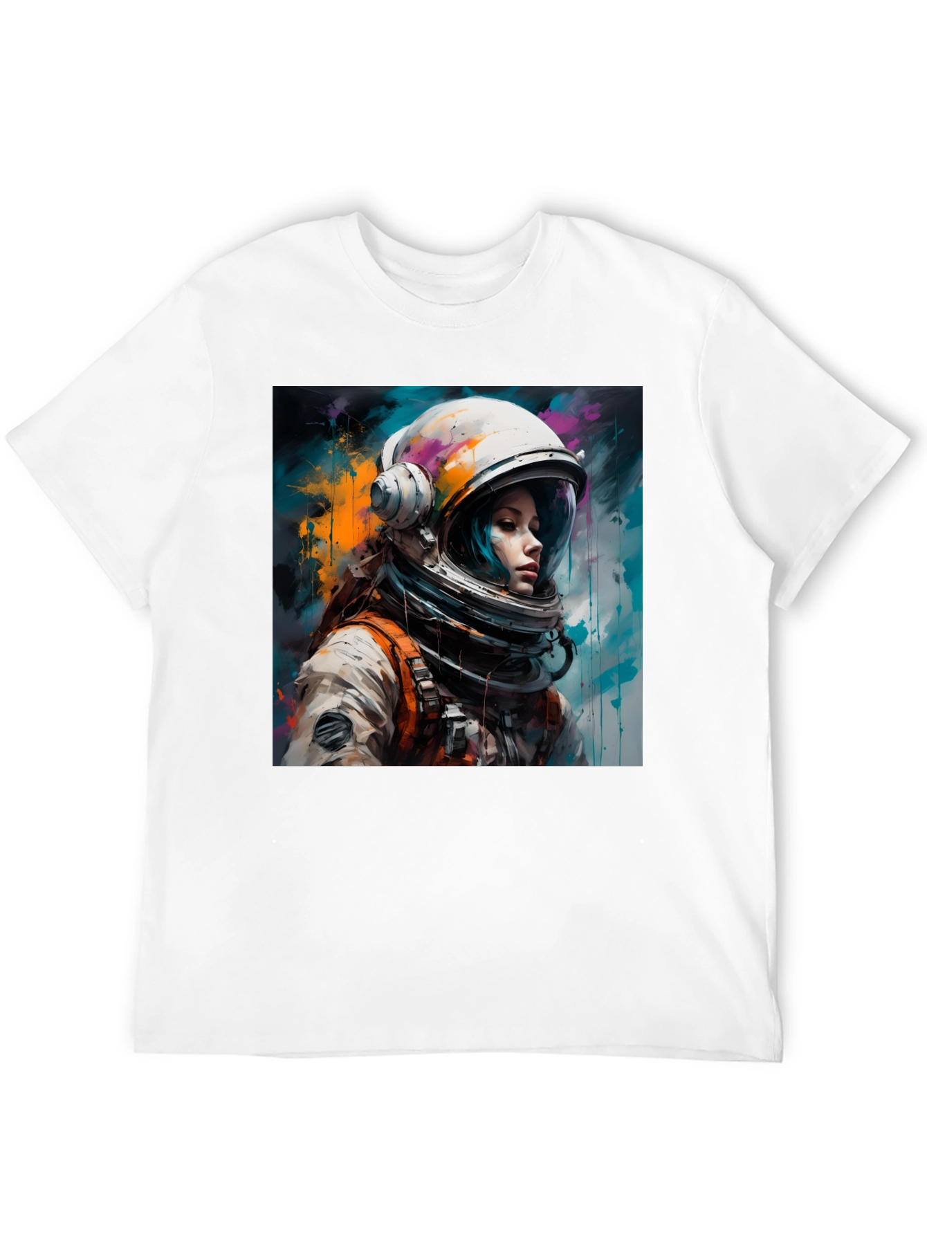 Astronaut Woman Graphic Tee - Black