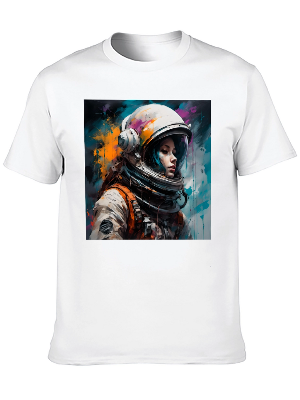 Astronaut Woman Graphic Tee - Black