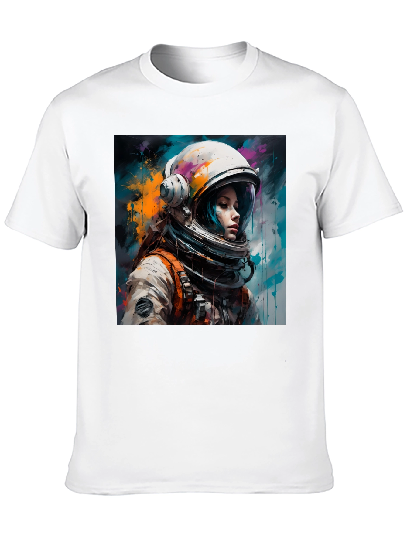 Astronaut Woman Graphic Tee - Black