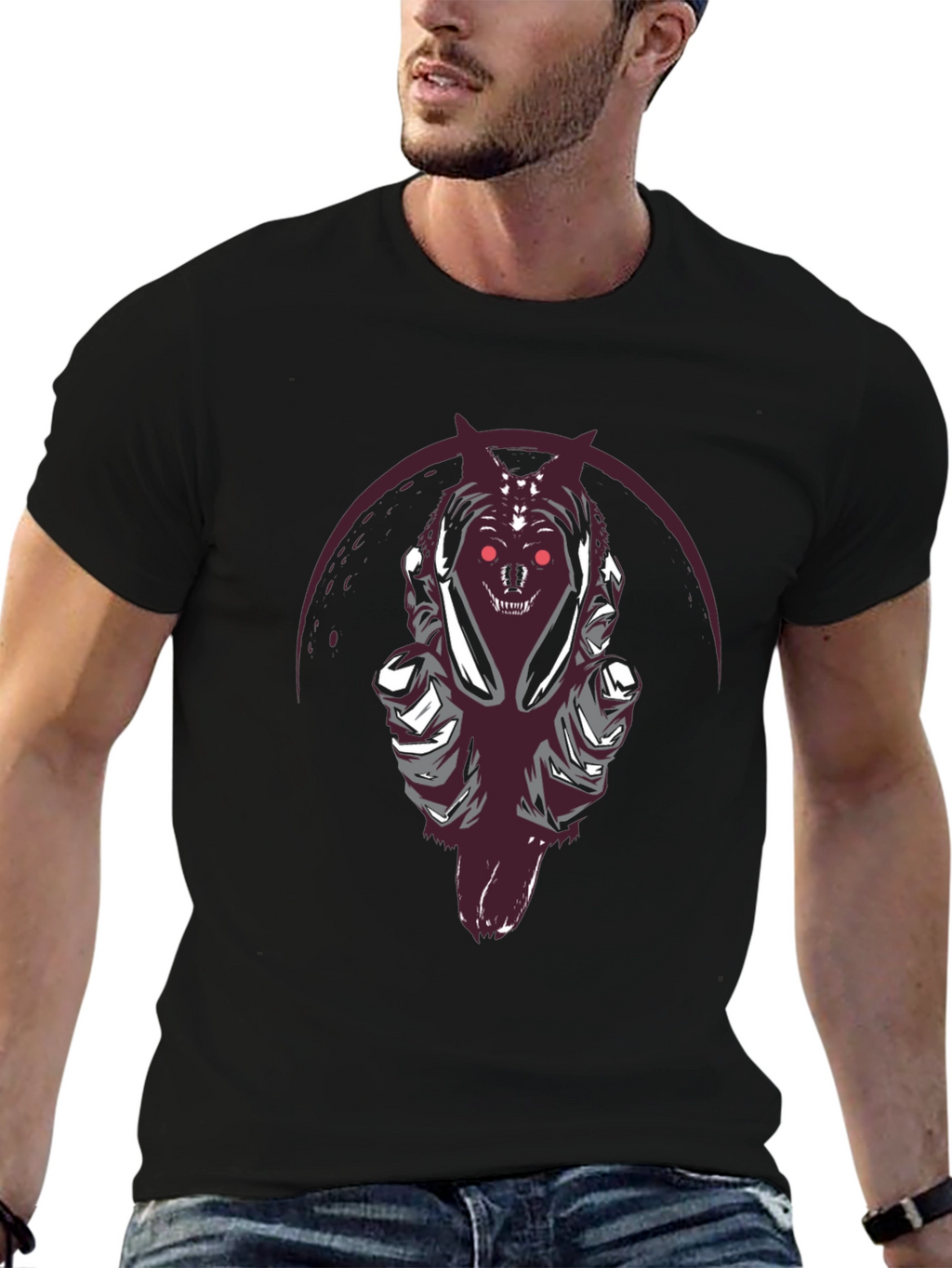 Grim Reaper Wolf Graphic Tee - Dark Style Shirt