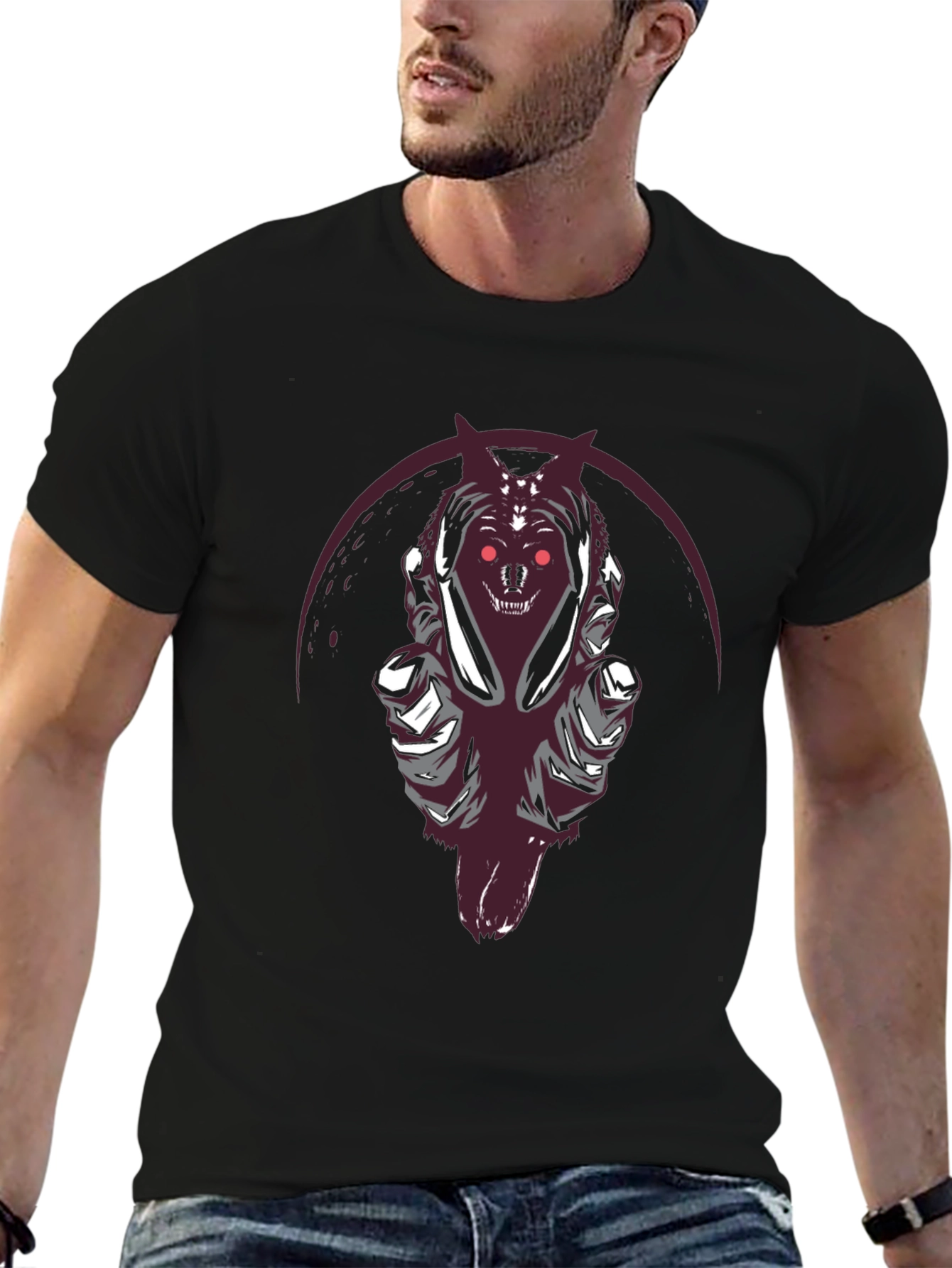 Grim Reaper Wolf Graphic Tee - Dark Style Shirt