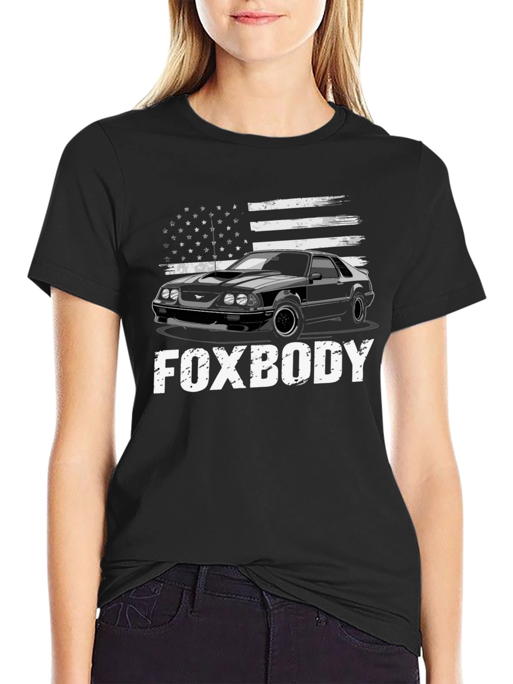 Foxbody Mustang American Flag Graphic T-Shirt