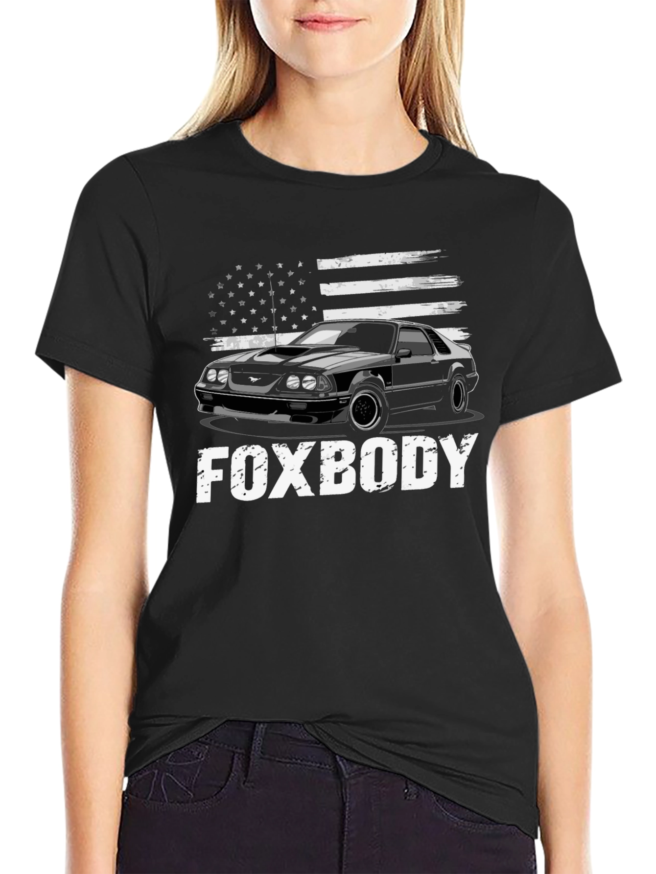 Foxbody Mustang American Flag Graphic T-Shirt