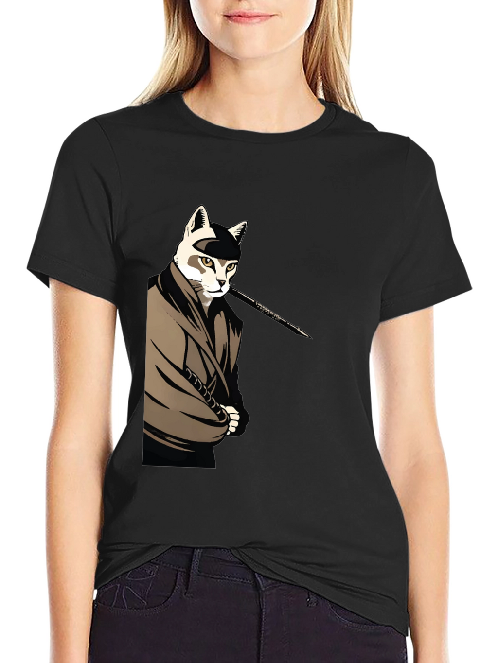 Cat Ninja T-Shirt - Black