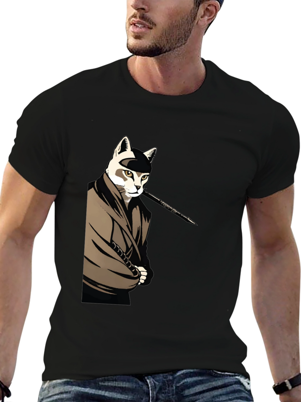 Cat Ninja T-Shirt - Black