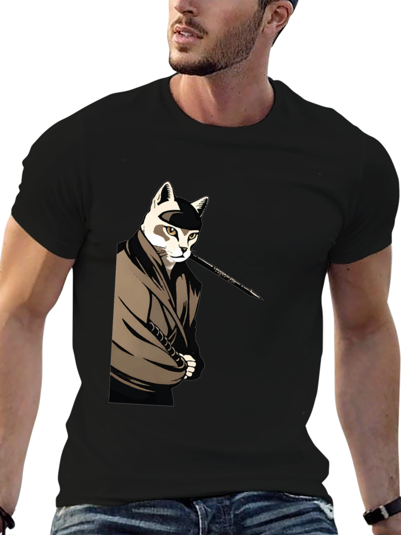 Cat Ninja T-Shirt - Black