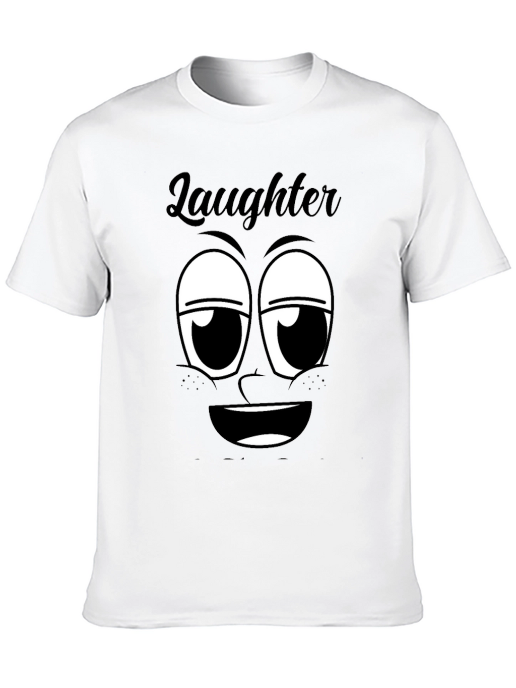 Laughter Face Graphic T-Shirt - Black Cotton Tee