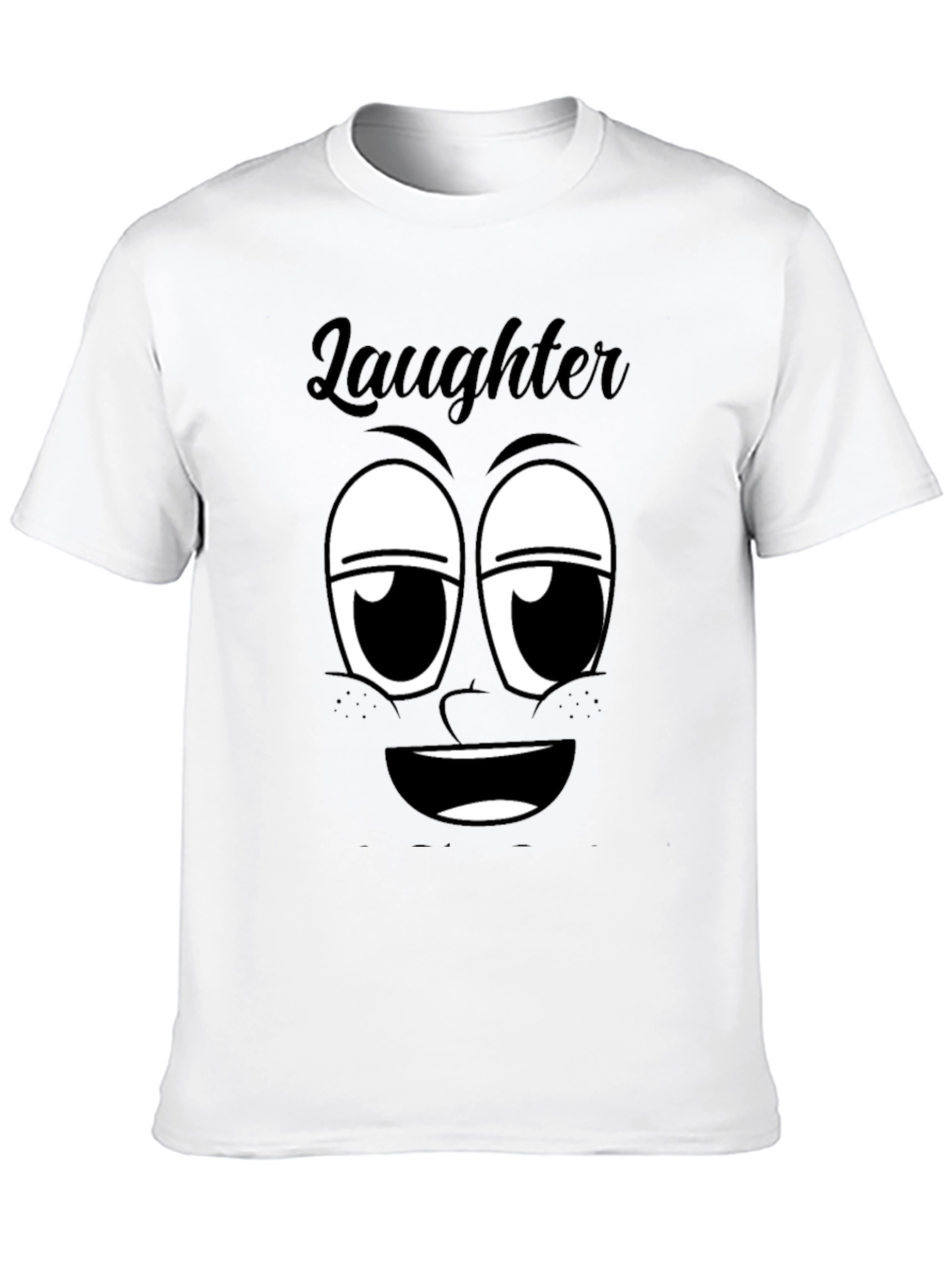 Laughter Face Graphic T-Shirt - Black Cotton Tee