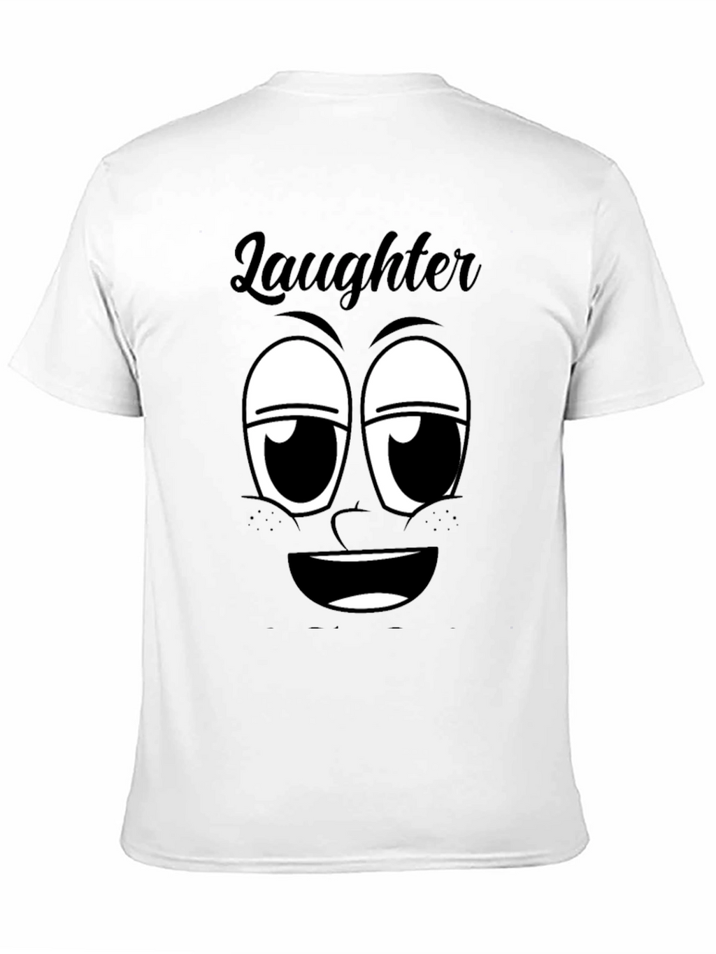 Laughter Face Graphic T-Shirt - Black Cotton Tee