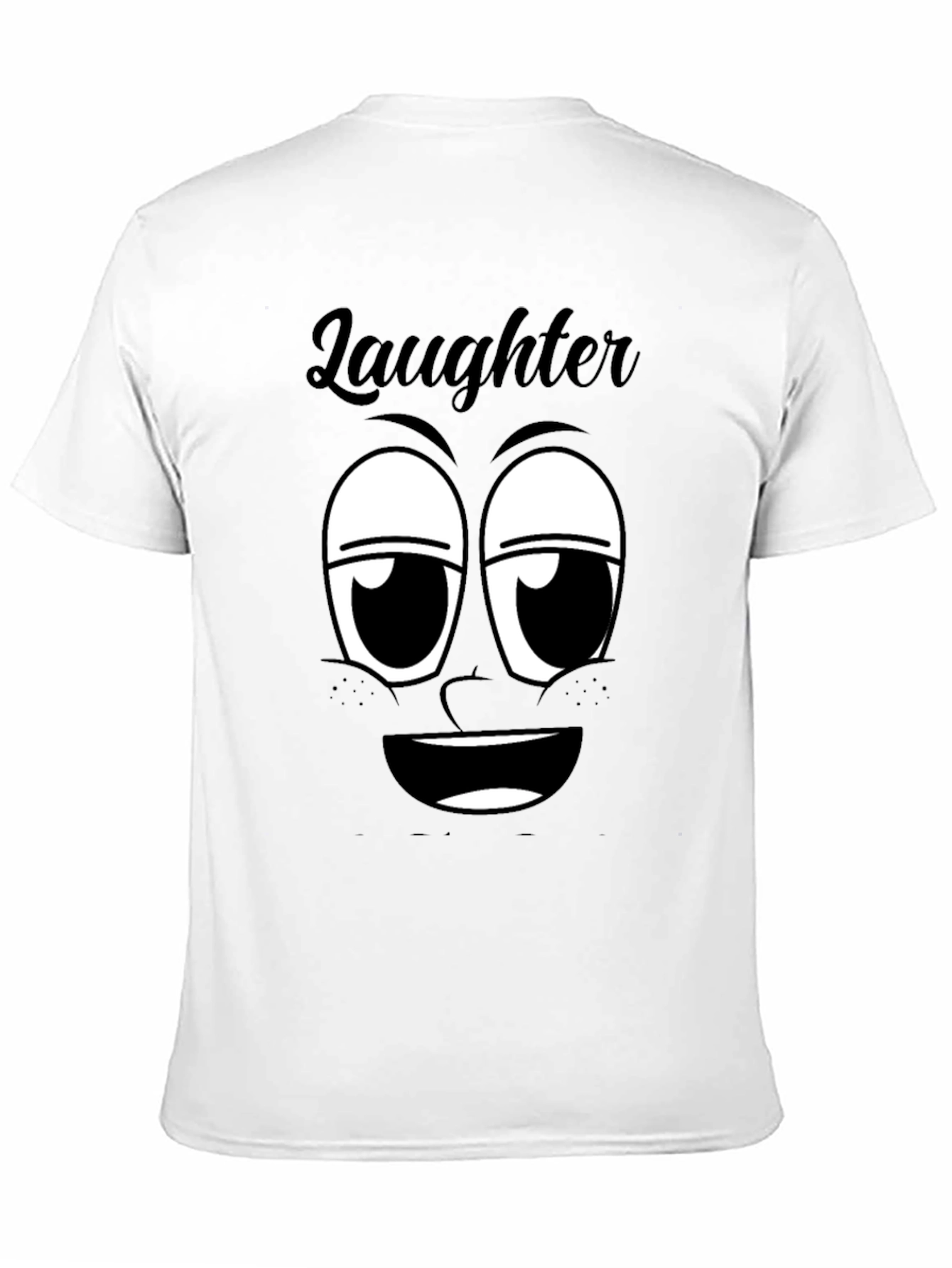 Laughter Face Graphic T-Shirt - Black Cotton Tee