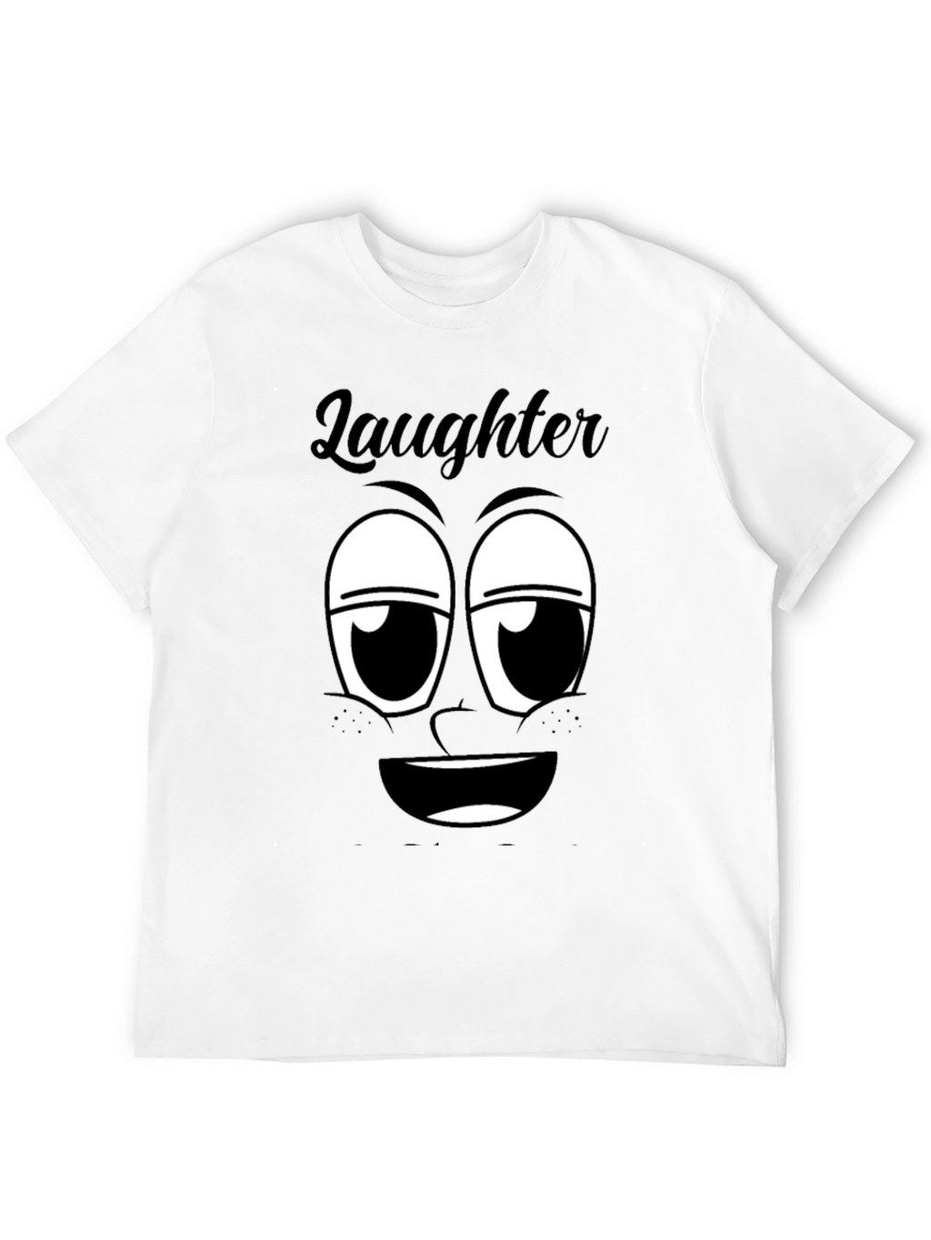 Laughter Face Graphic T-Shirt - Black Cotton Tee