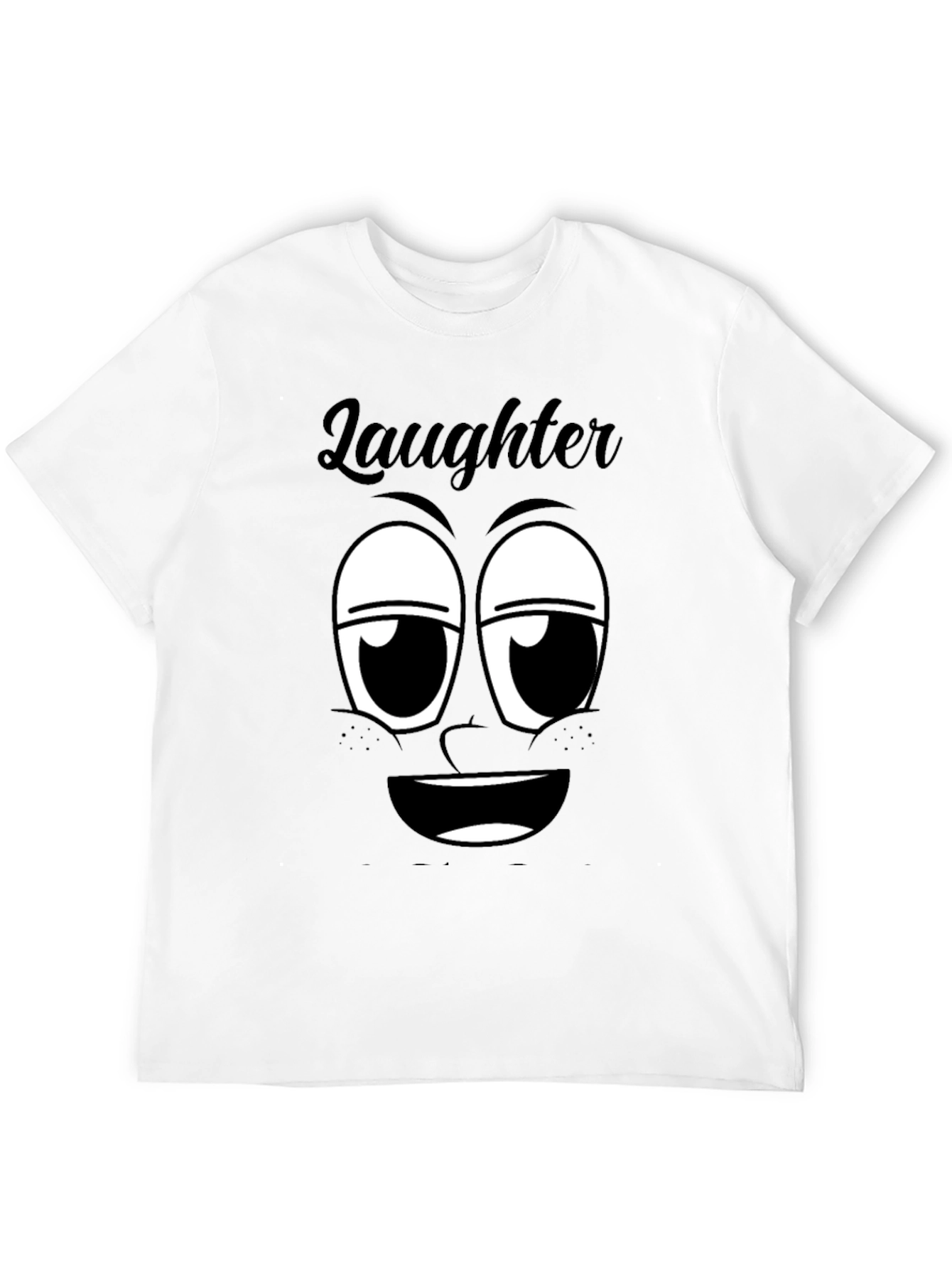 Laughter Face Graphic T-Shirt - Black Cotton Tee