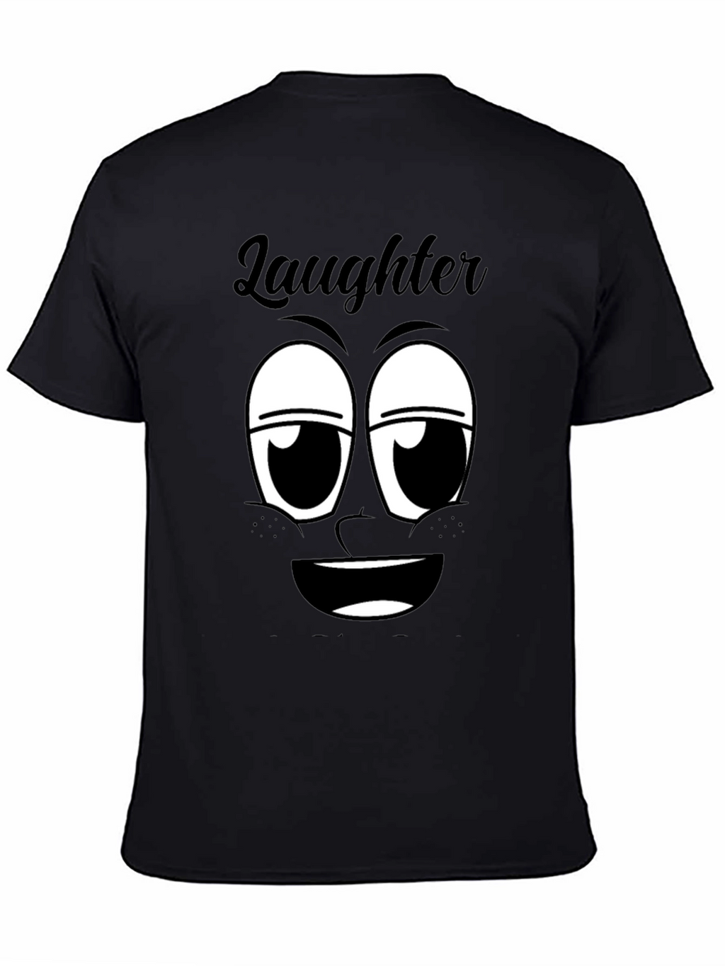 Laughter Face Graphic T-Shirt - Black Cotton Tee