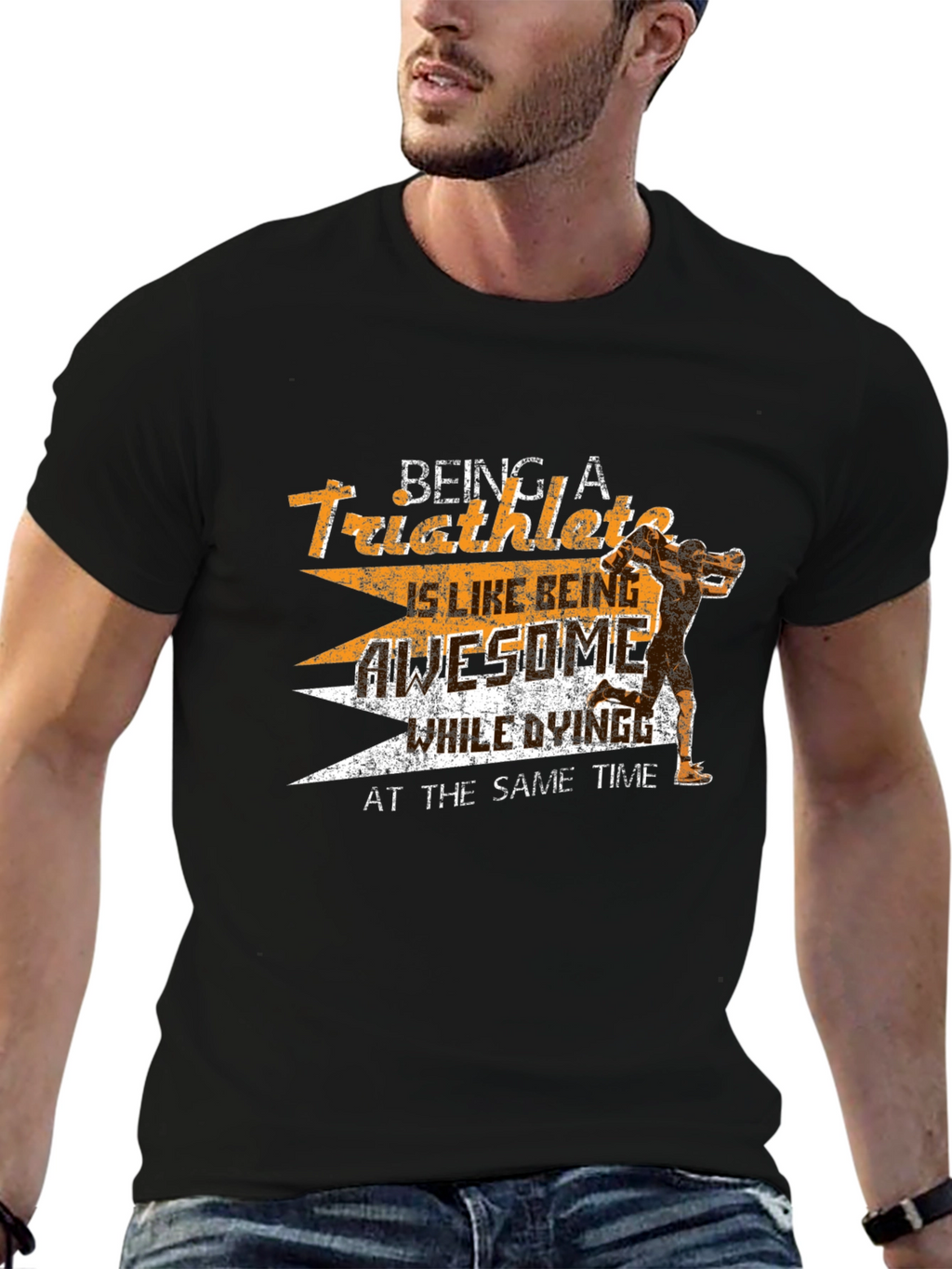 Triathlete Graphic T-Shirt - Awesome & Dying