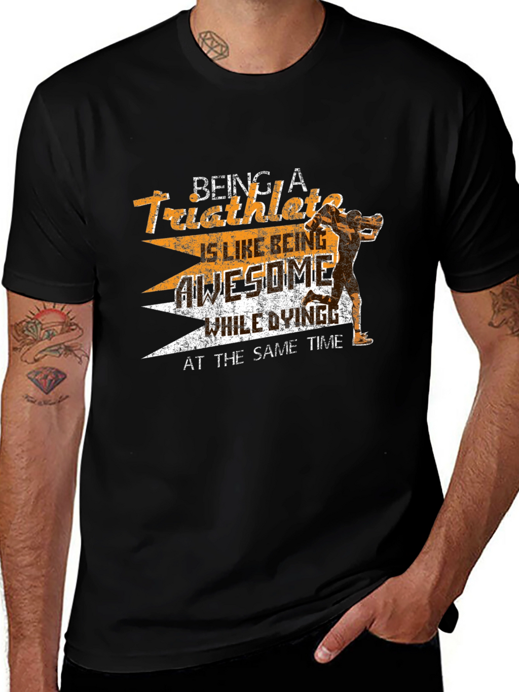Triathlete Graphic T-Shirt - Awesome & Dying