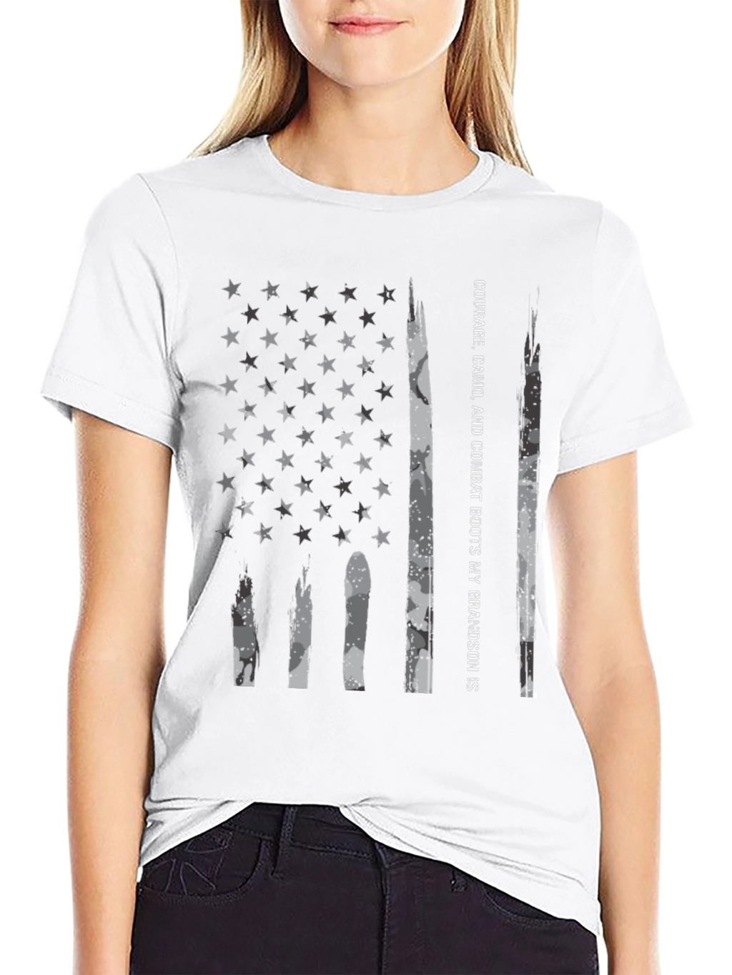 American Flag Camo T-Shirt - Grandson Pride