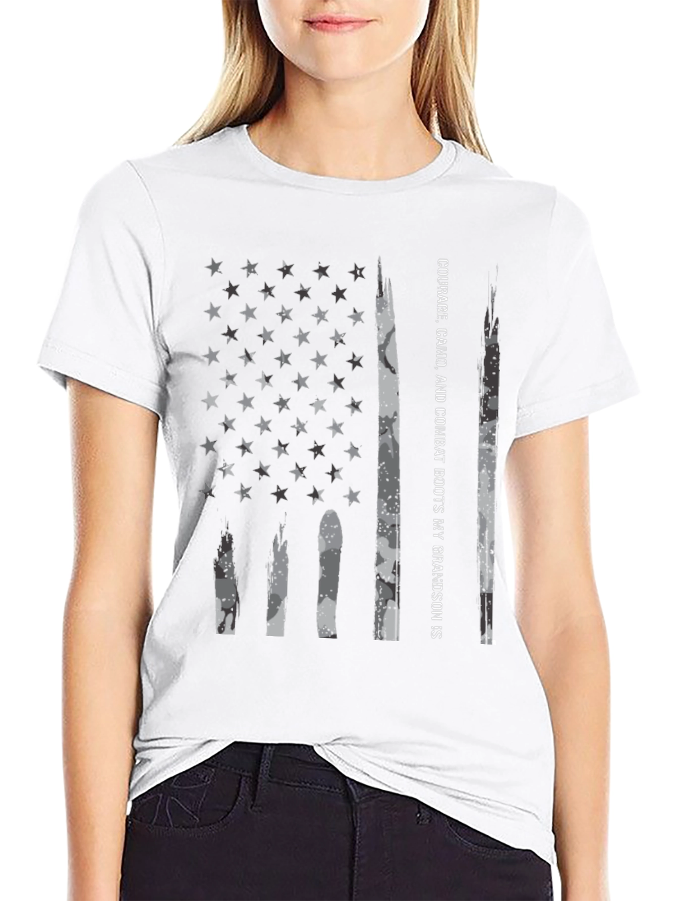 American Flag Camo T-Shirt - Grandson Pride