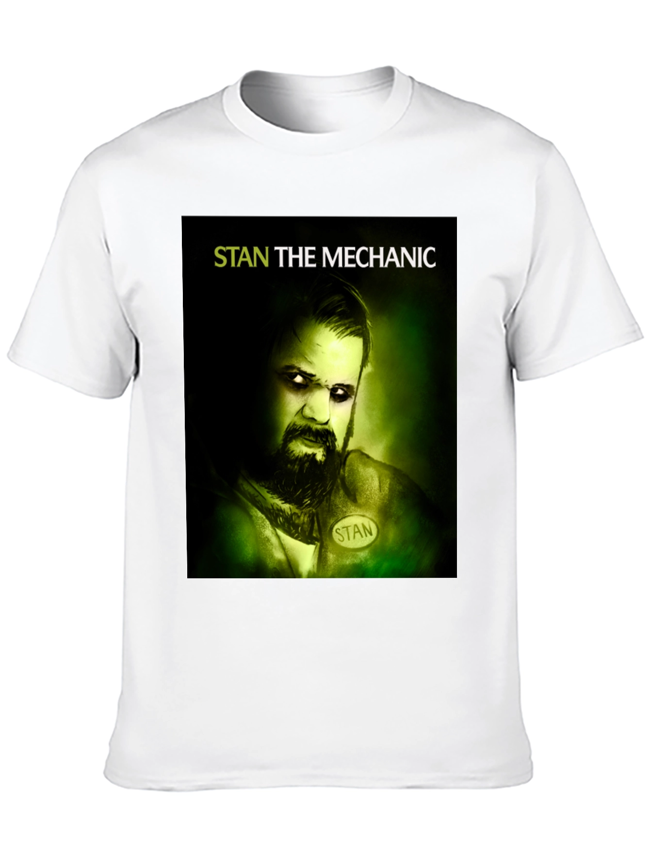 Stan The Mechanic Graphic Tee - Black Cotton T-Shirt