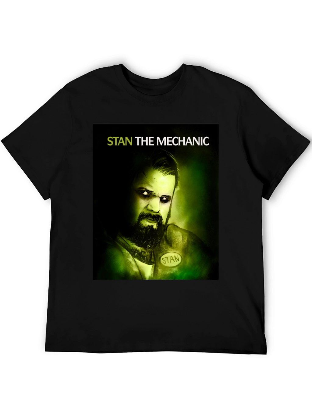 Stan The Mechanic Graphic Tee - Black Cotton T-Shirt