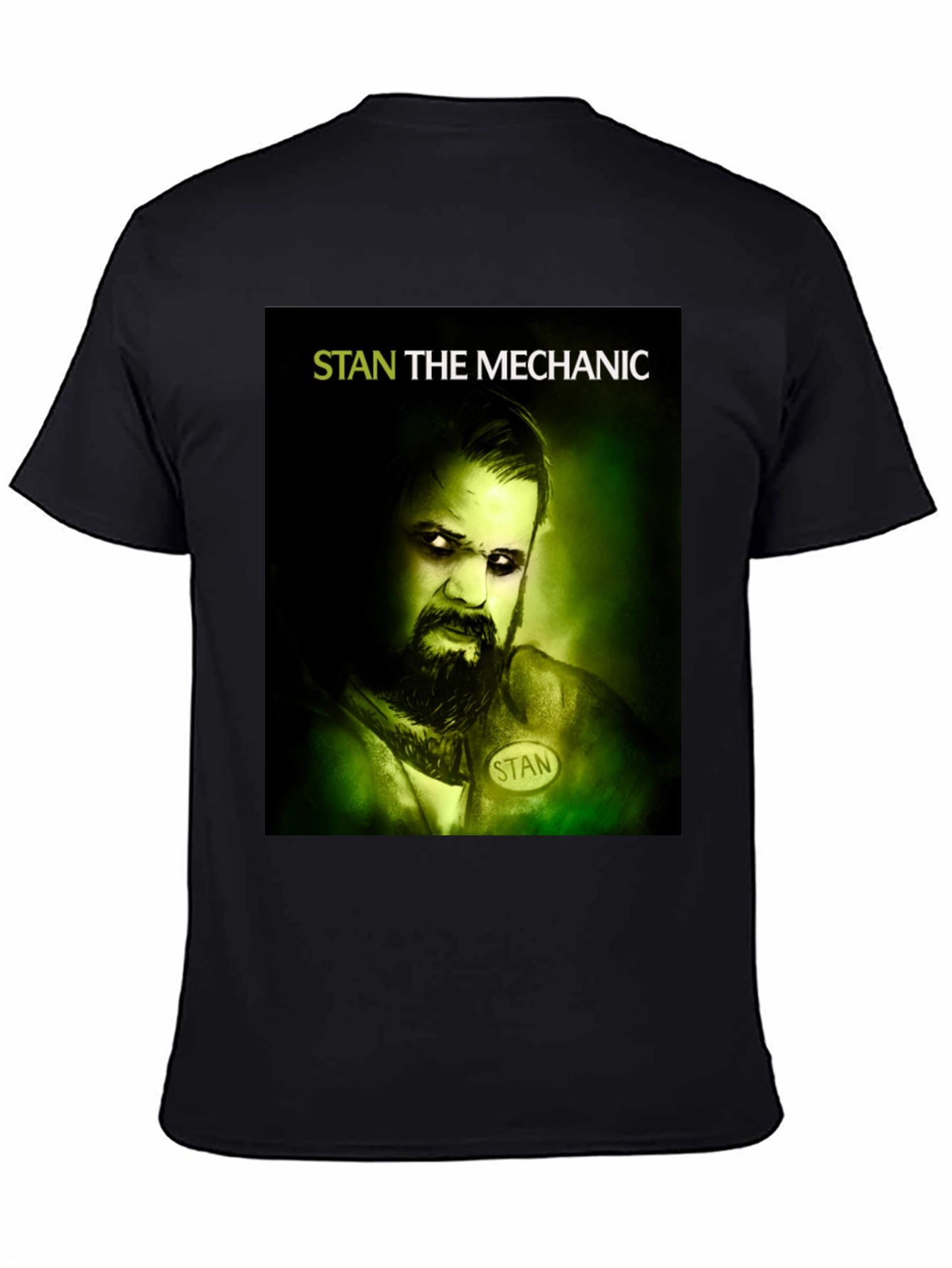 Stan The Mechanic Graphic Tee - Black Cotton T-Shirt