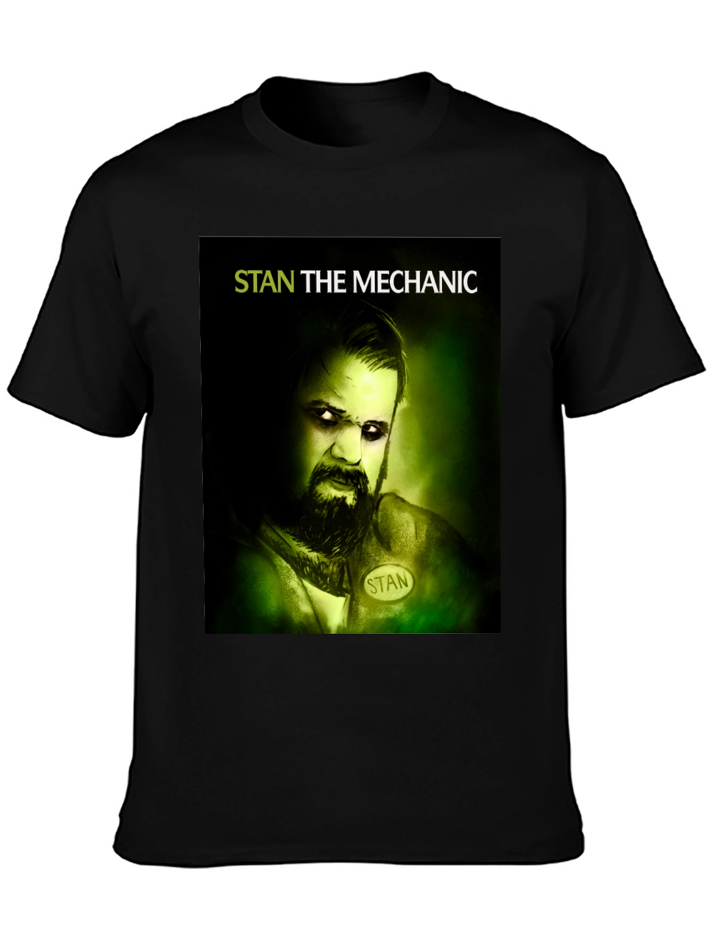 Stan The Mechanic Graphic Tee - Black Cotton T-Shirt