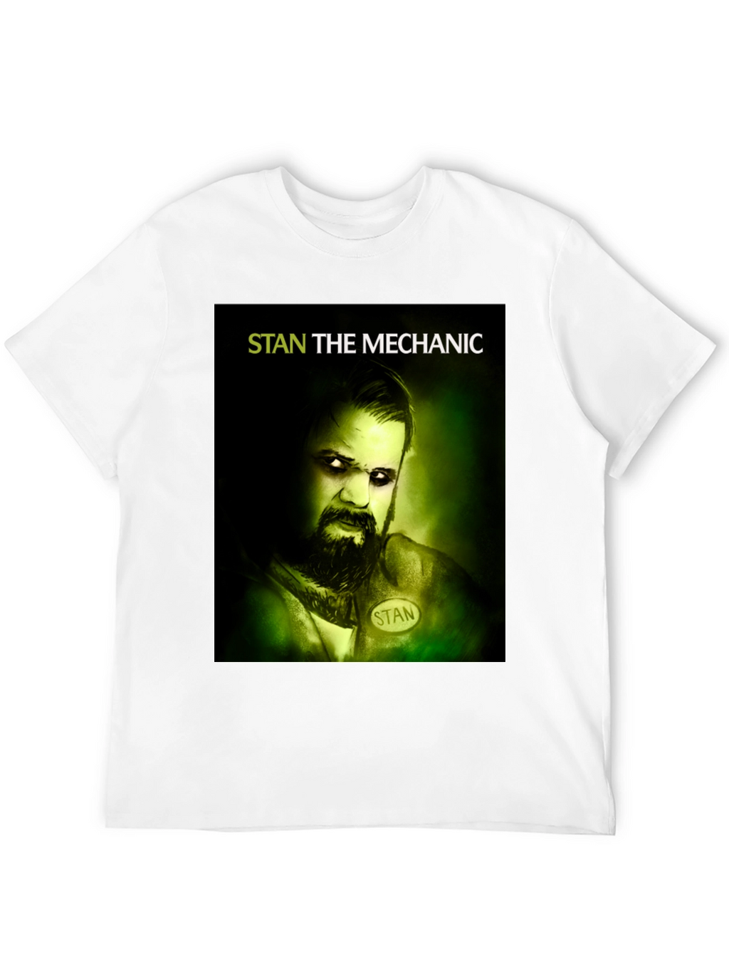 Stan The Mechanic Graphic Tee - Black Cotton T-Shirt