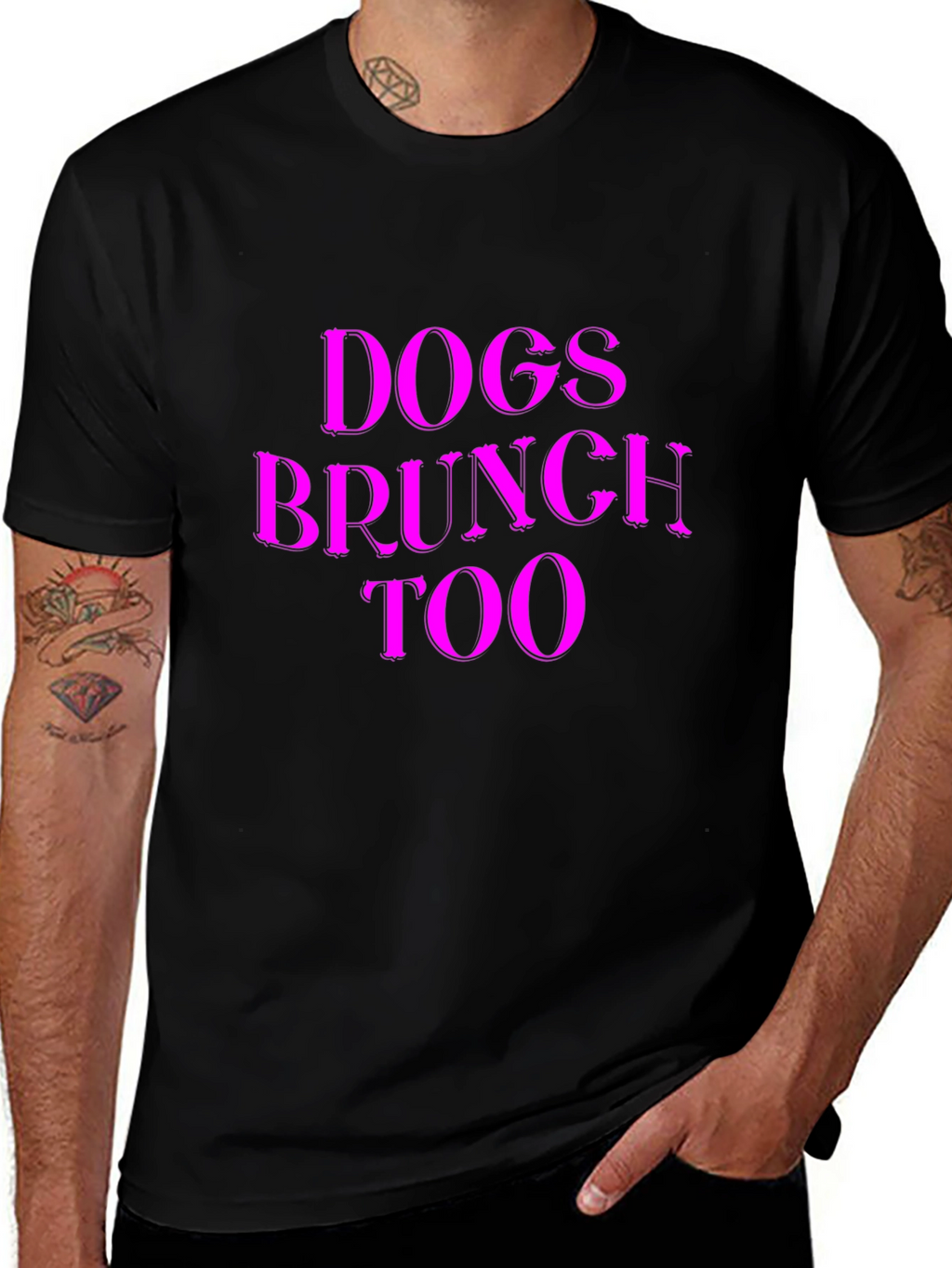 Dogs Brunch Too T-Shirt - Black Tee