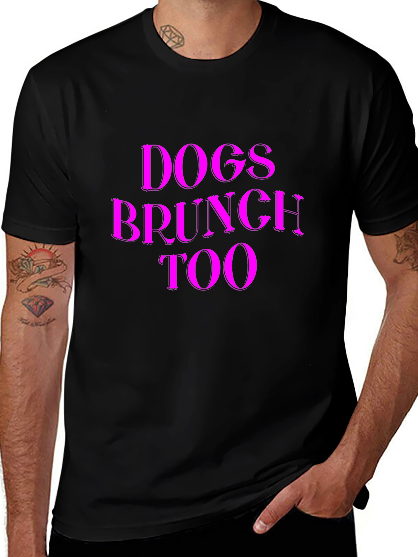 Dogs Brunch Too T-Shirt - Black Tee
