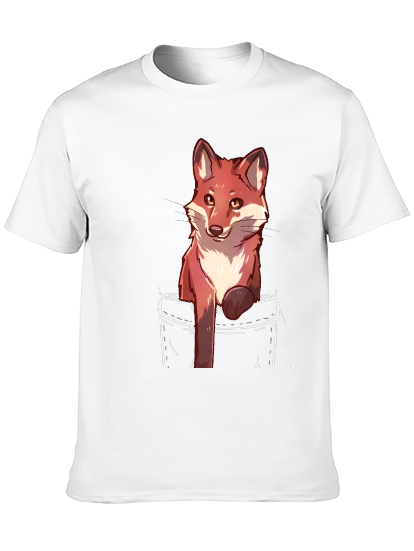 Fox Pocket Print Black T-Shirt