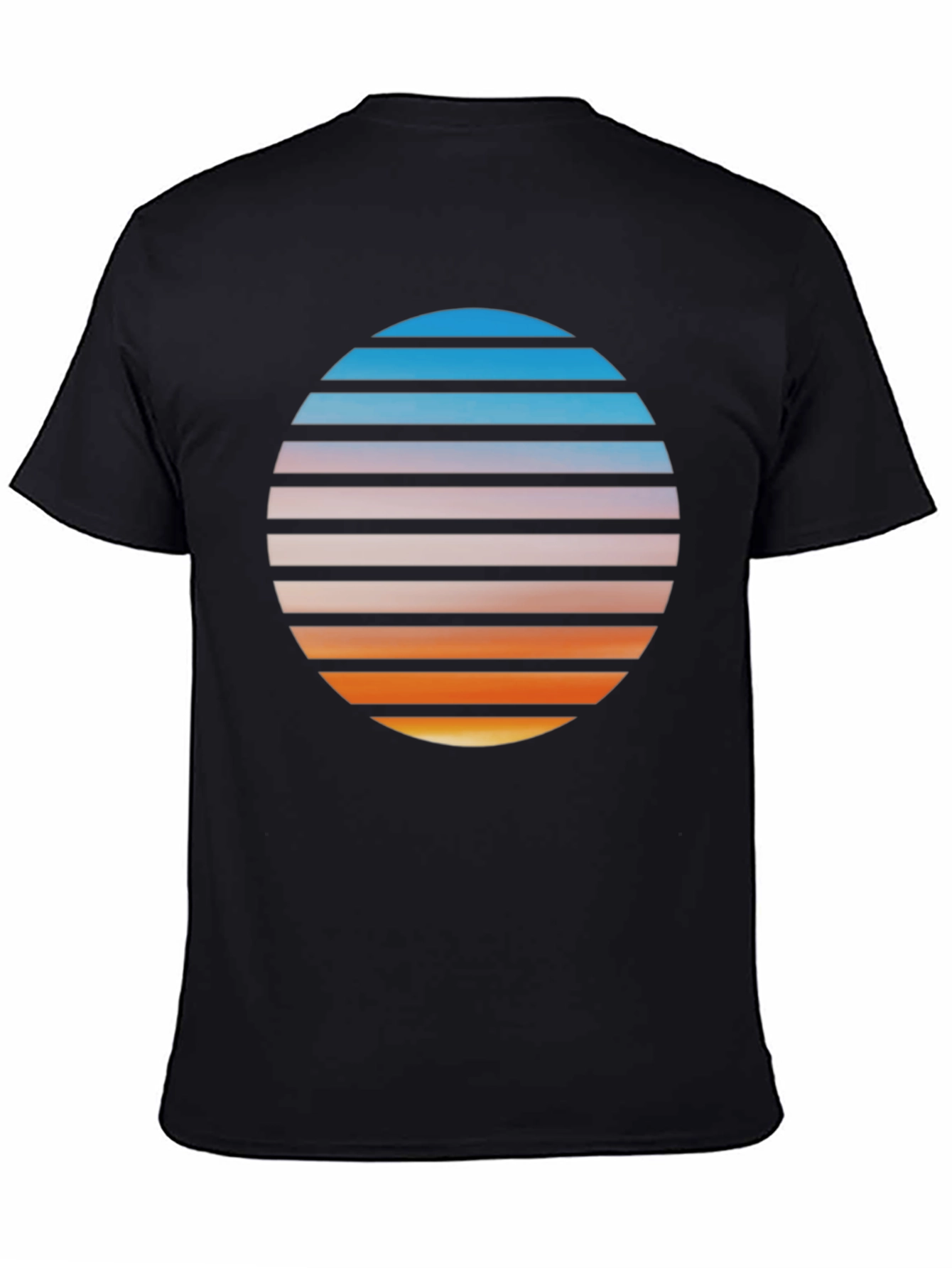 Retro Sunset Graphic T-Shirt - Black